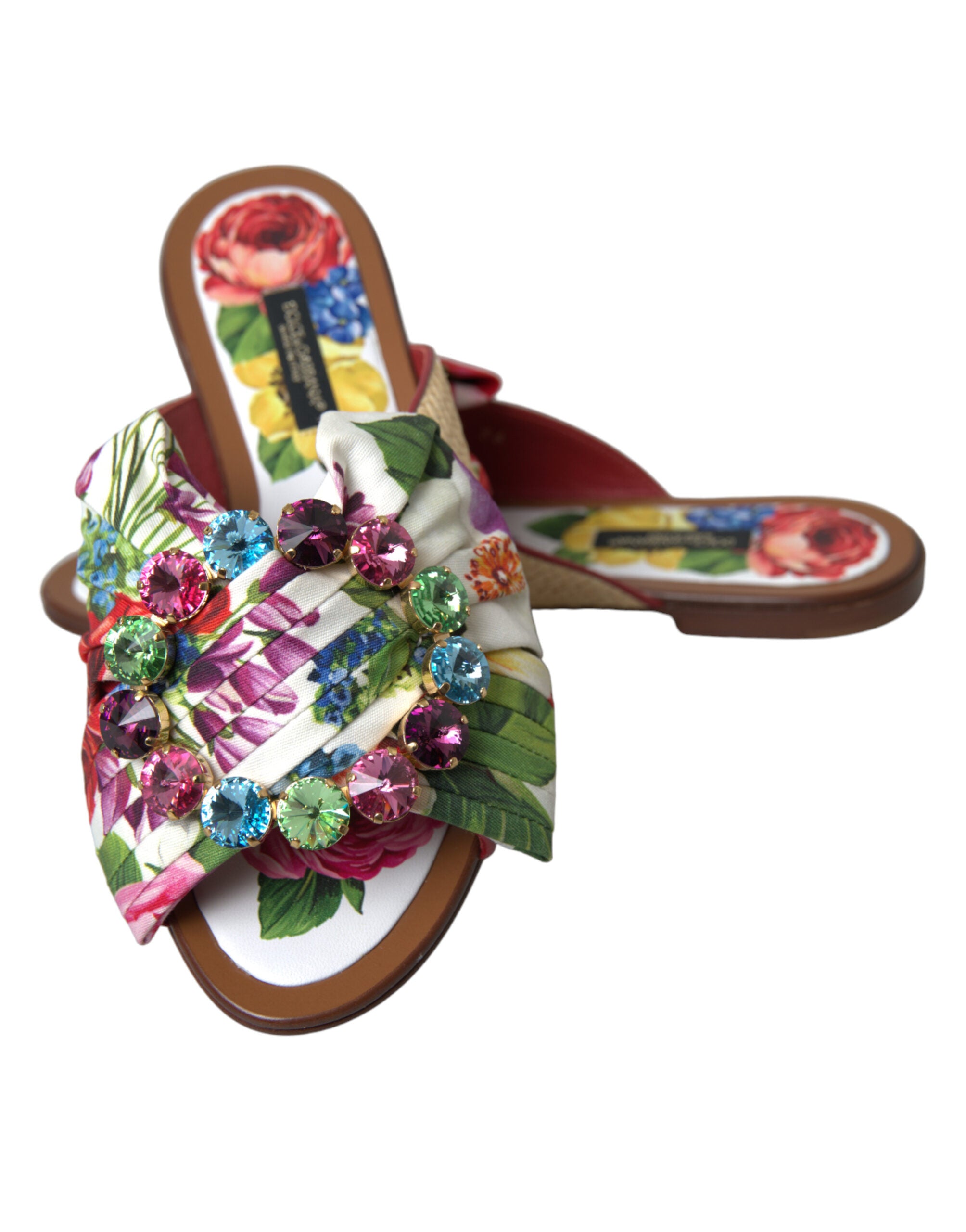 Dolce &amp; Gabbana – Exquisite flache Sandalen mit Blumenmuster