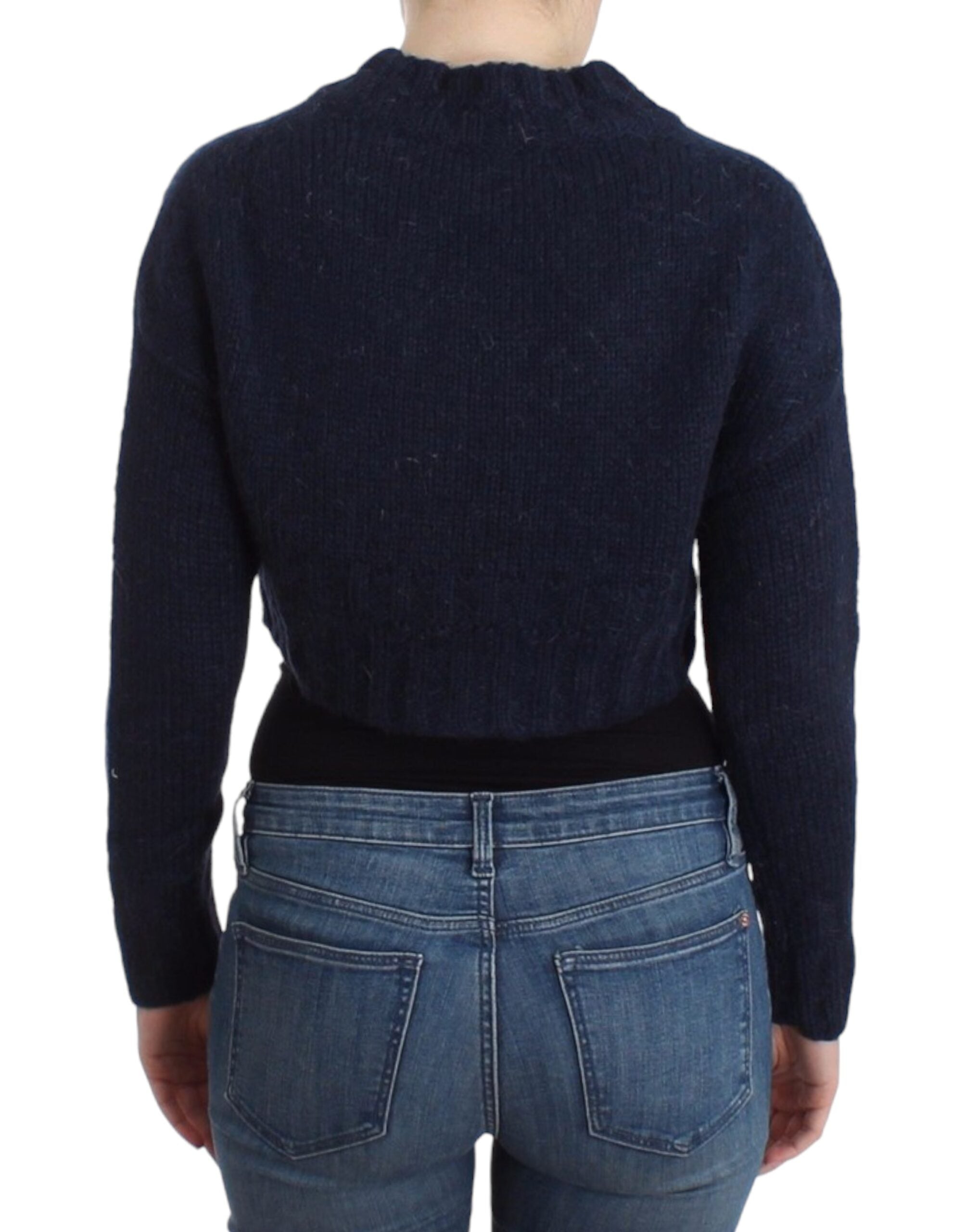John Galliano Schicker blauer Cropped Cardigan - Siebentaschen