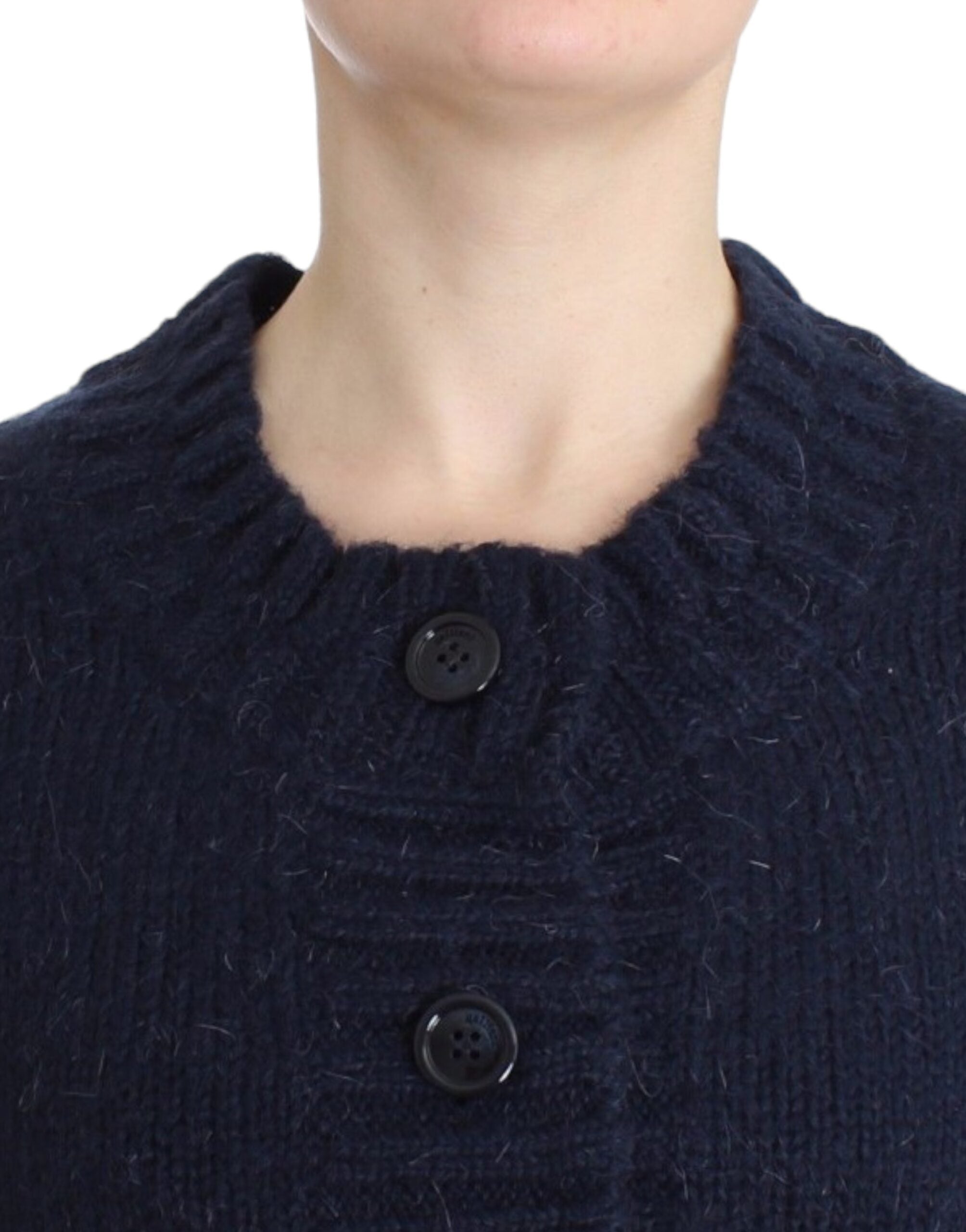 John Galliano Schicker blauer Cropped Cardigan - Siebentaschen