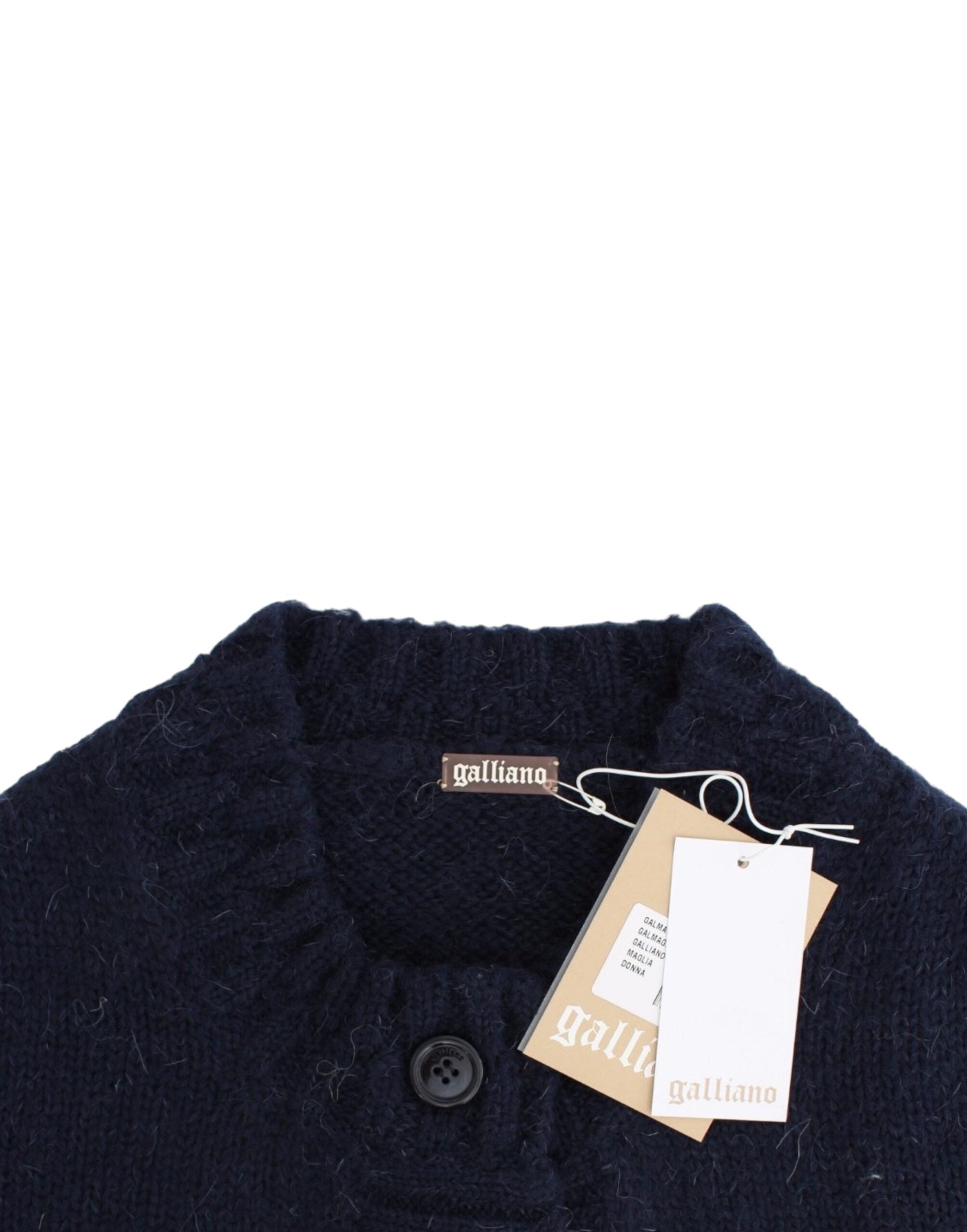 John Galliano Schicker blauer Cropped Cardigan - Siebentaschen