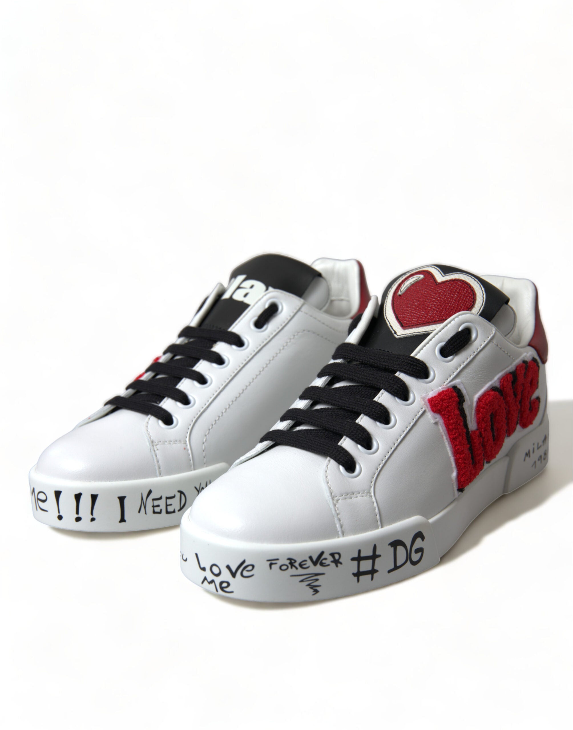 Dolce &amp; Gabbana Schicke weiße Portofino-Ledersneaker