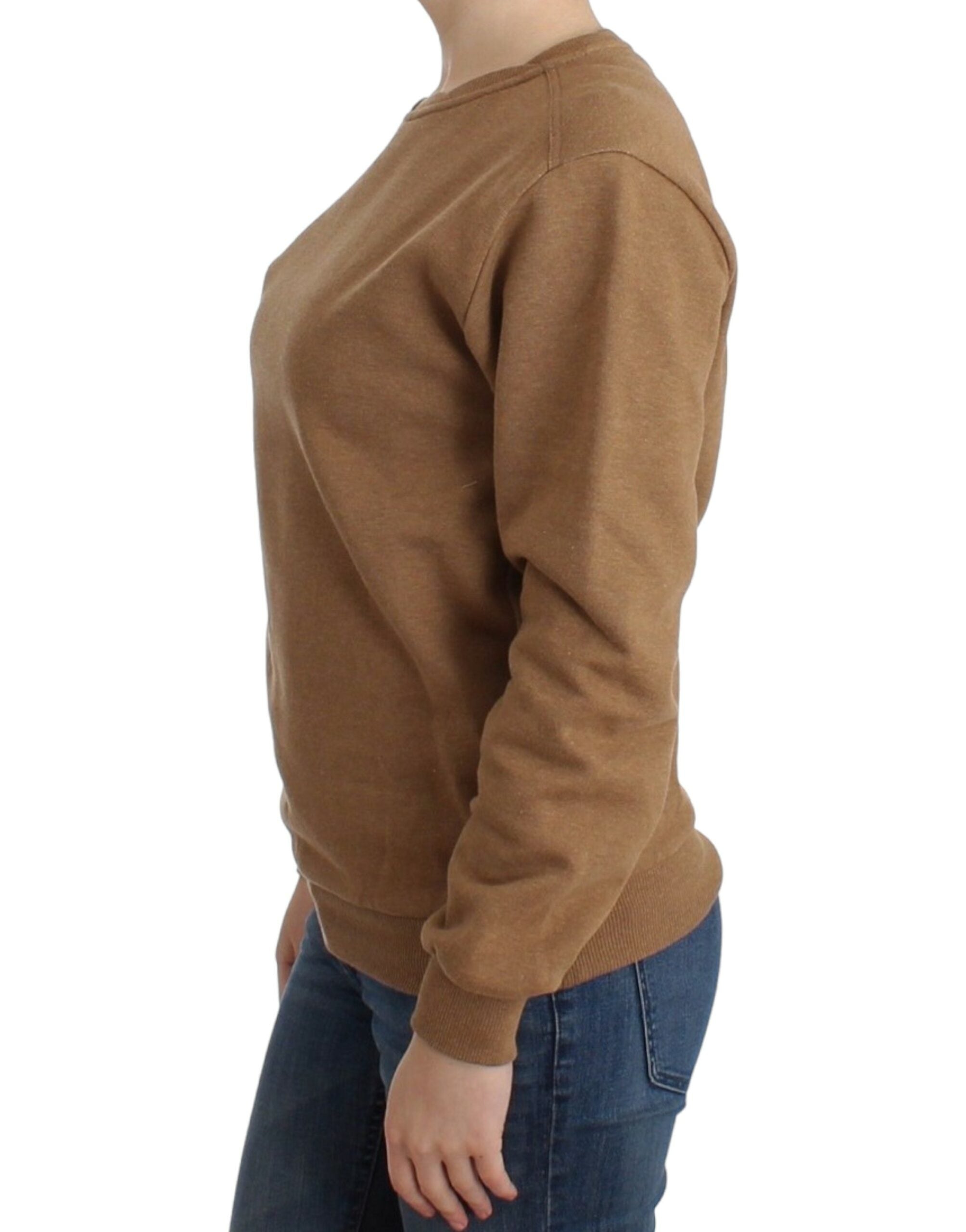 John Galliano Schicker brauner Baumwollpullover mit Rundhalsausschnitt - Siebentaschen