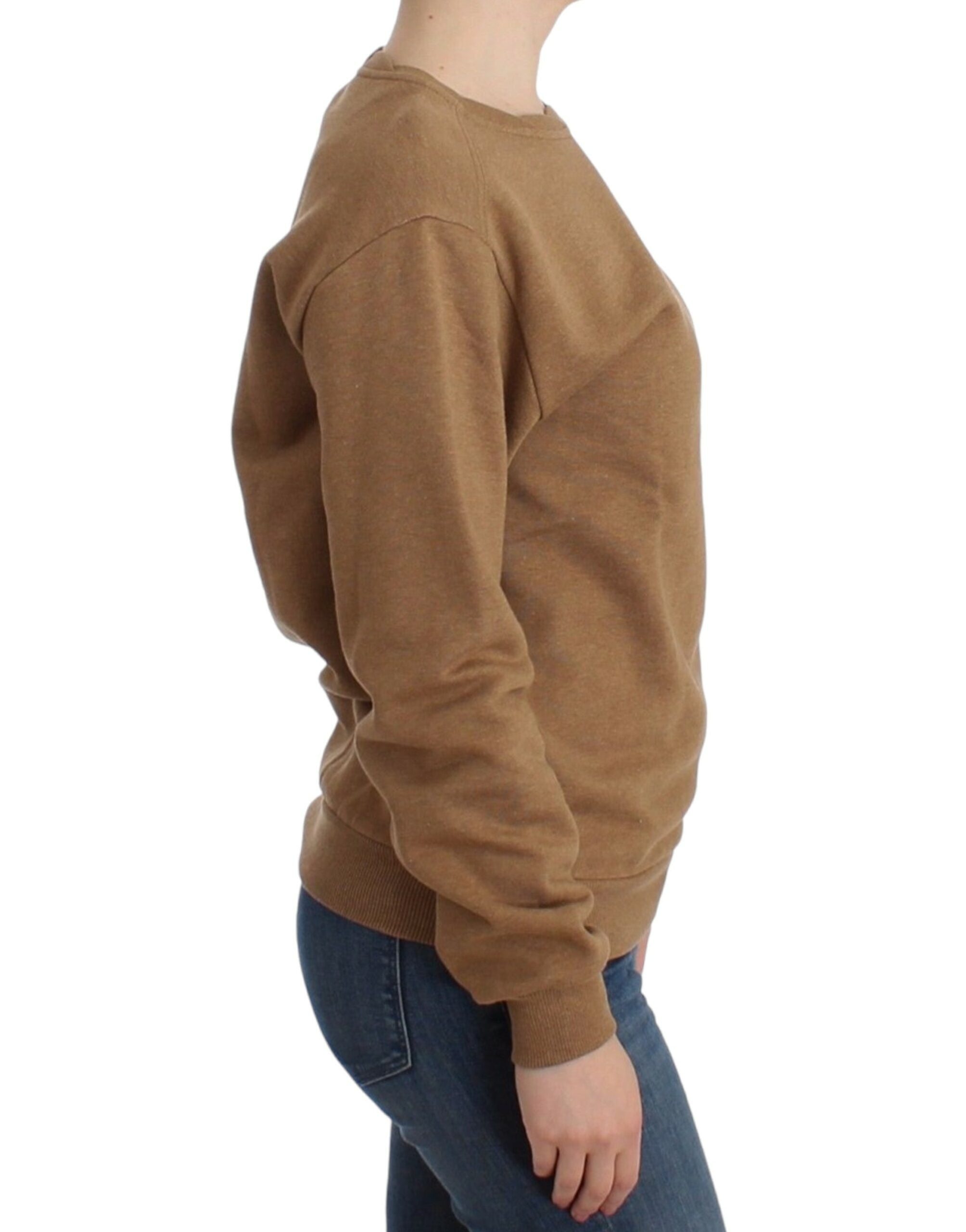 John Galliano Schicker brauner Baumwollpullover mit Rundhalsausschnitt - Siebentaschen