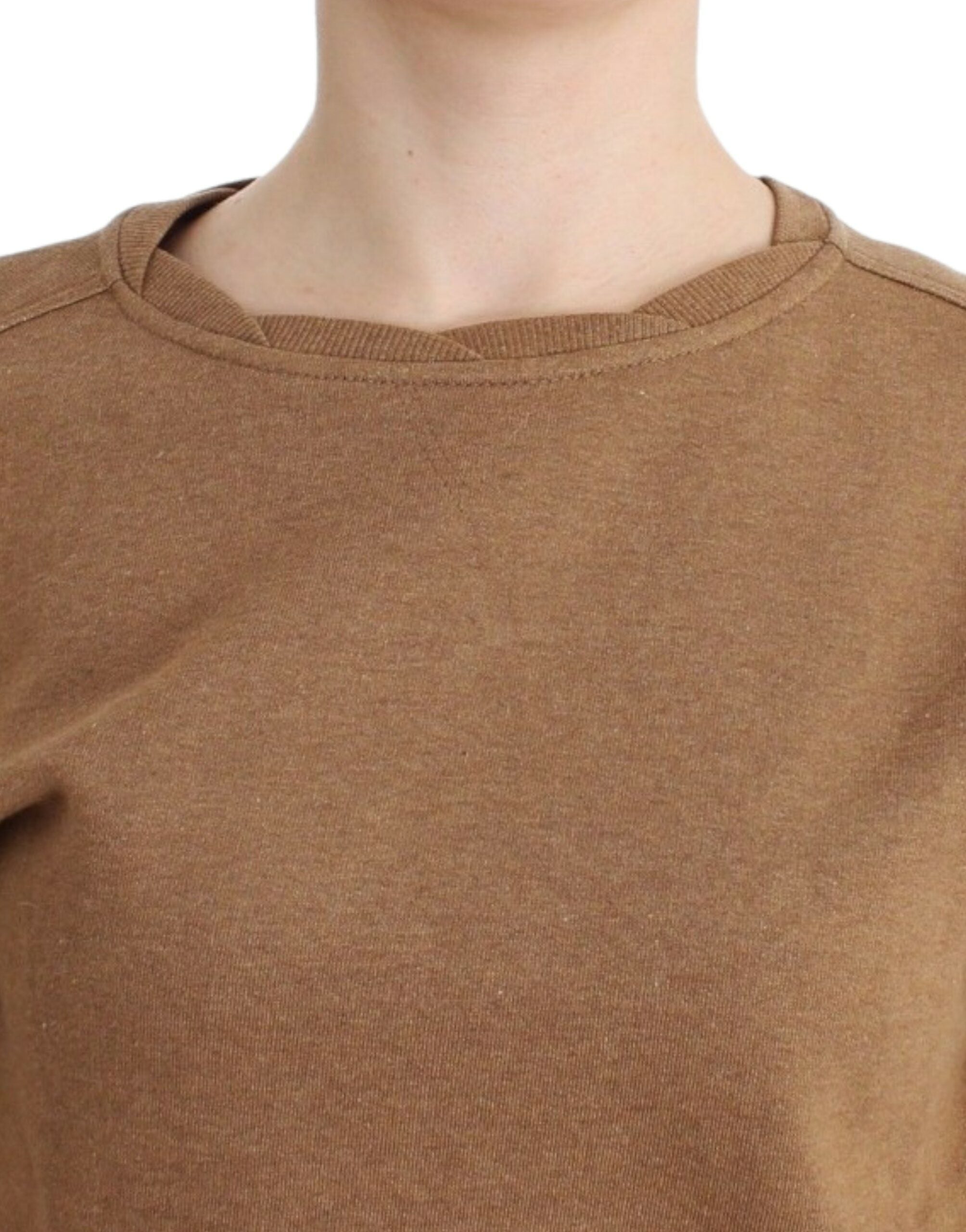 John Galliano Schicker brauner Baumwollpullover mit Rundhalsausschnitt - Siebentaschen