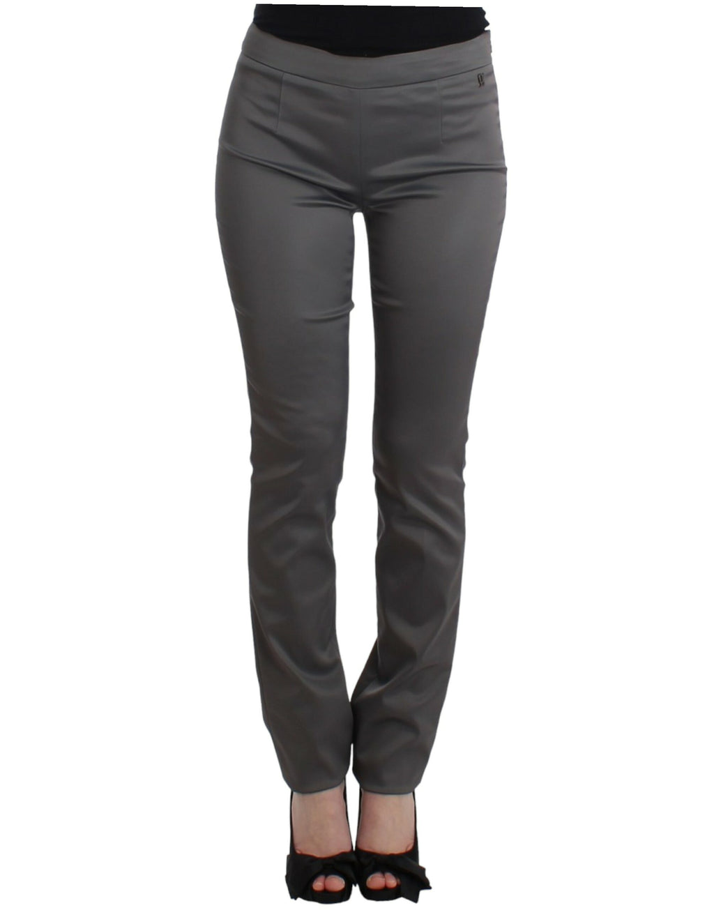 John Galliano Schicke graue Slim-Fit Designer-Hose - Siebentaschen
