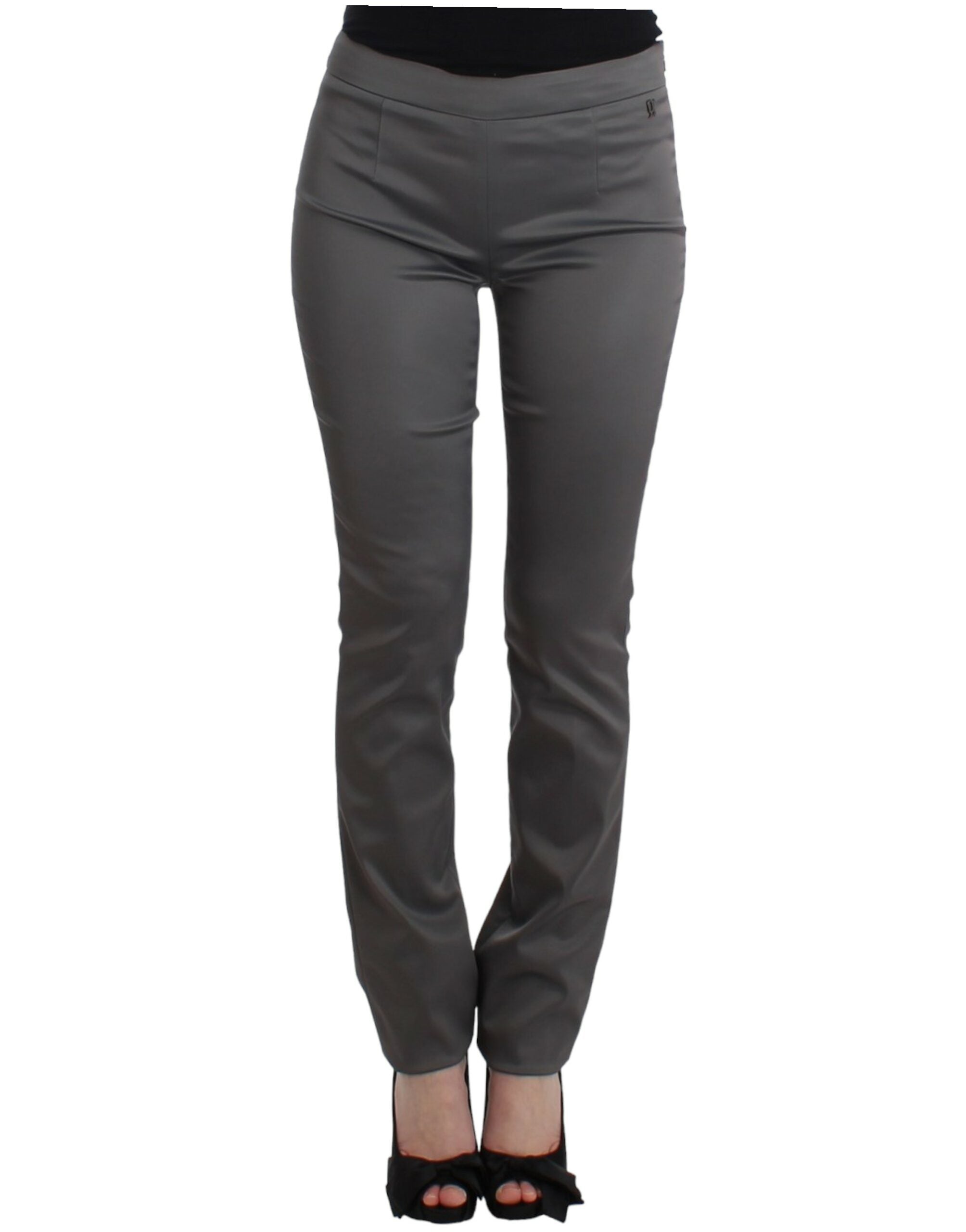 John Galliano Schicke graue Slim-Fit Designer-Hose - Siebentaschen