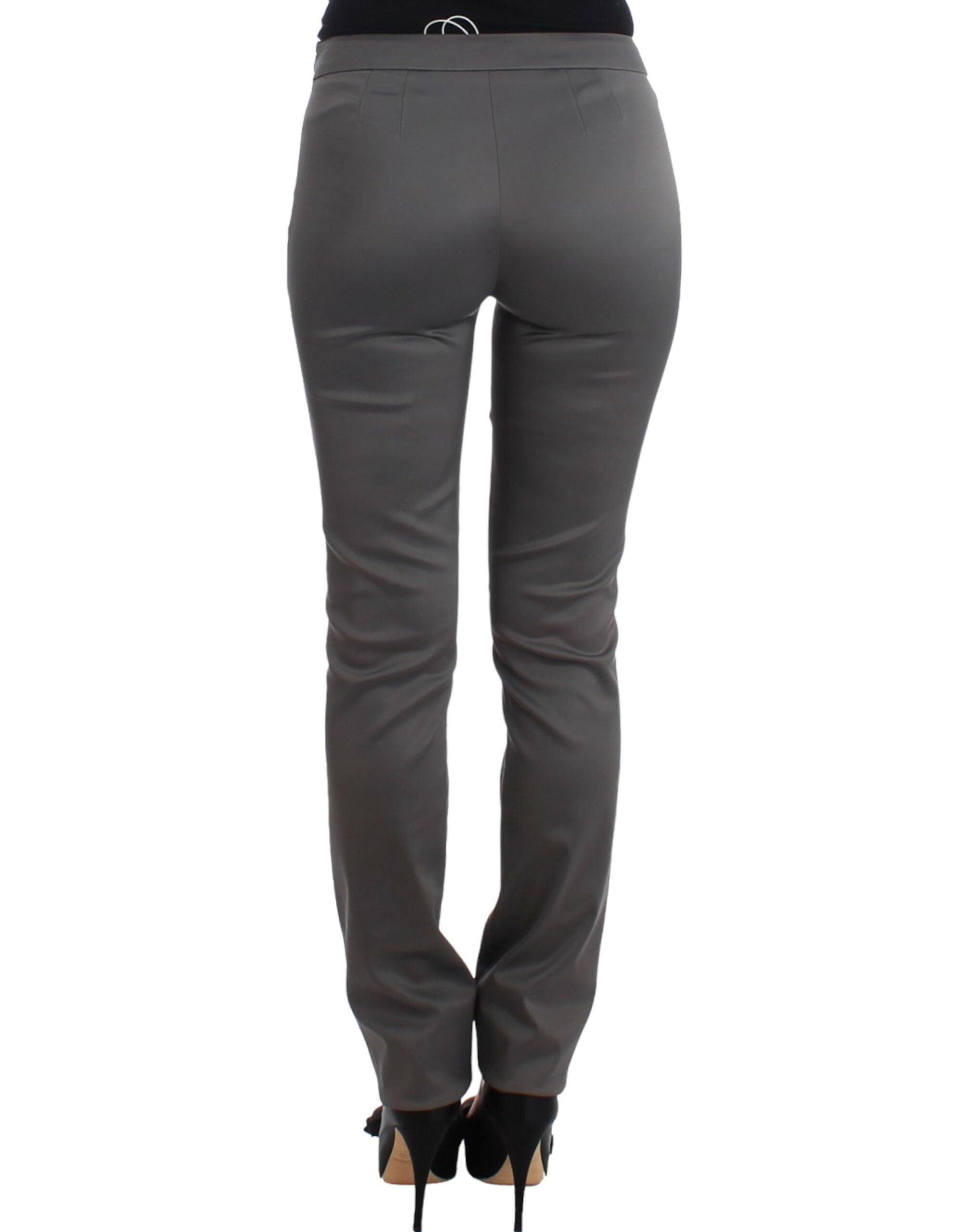 John Galliano Schicke graue Slim-Fit Designer-Hose - Siebentaschen