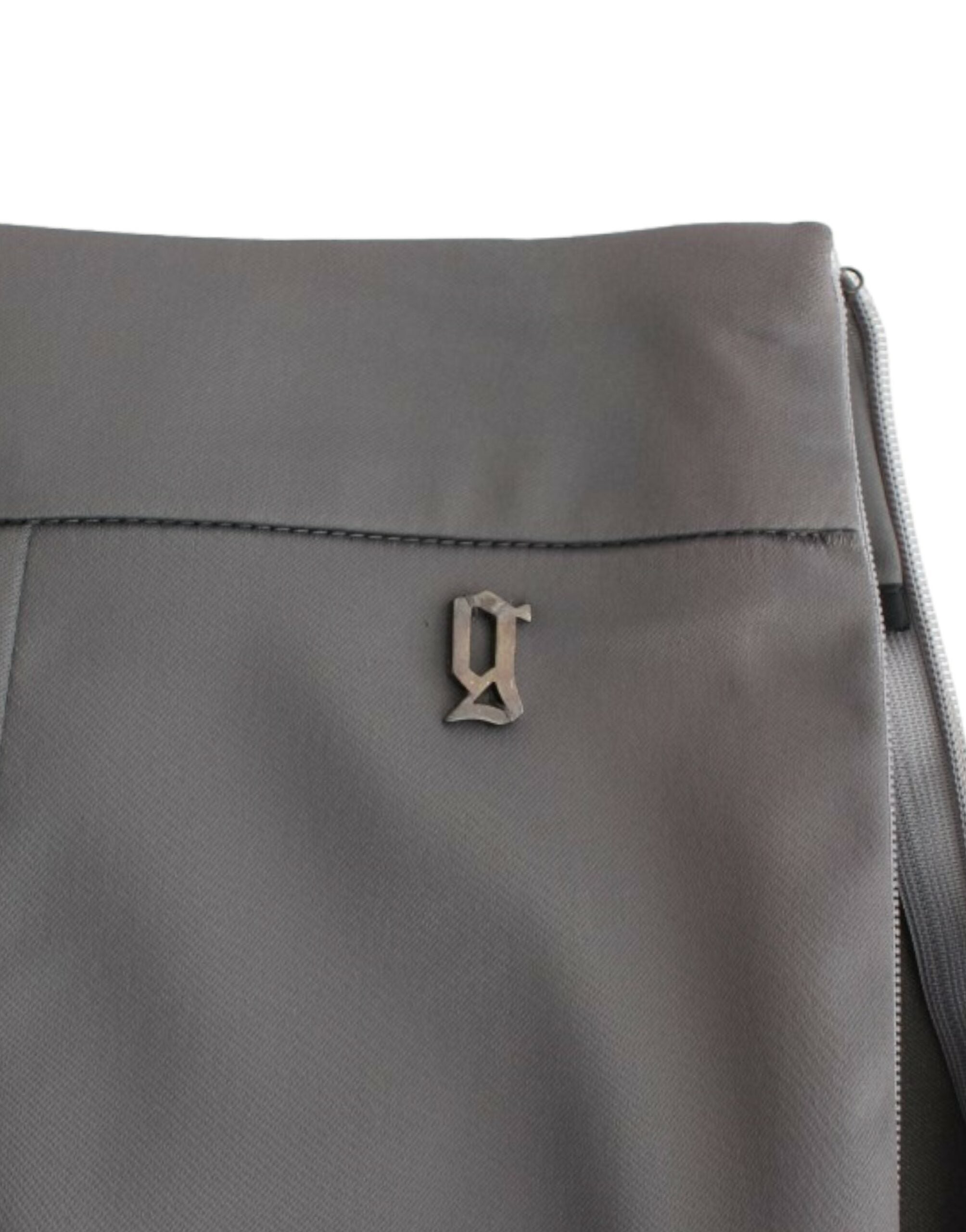John Galliano Schicke graue Slim-Fit Designer-Hose - Siebentaschen