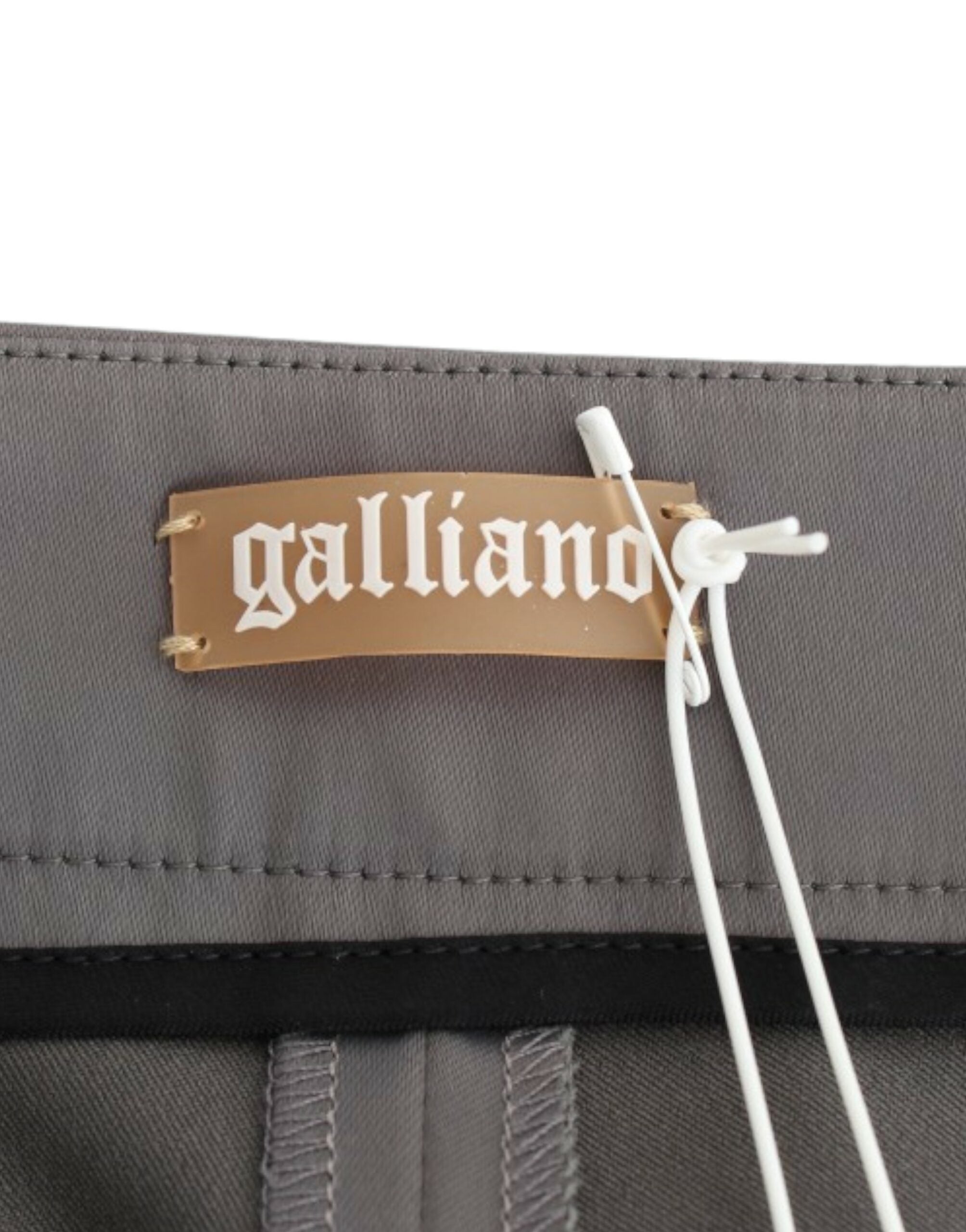 John Galliano Schicke graue Slim-Fit Designer-Hose - Siebentaschen