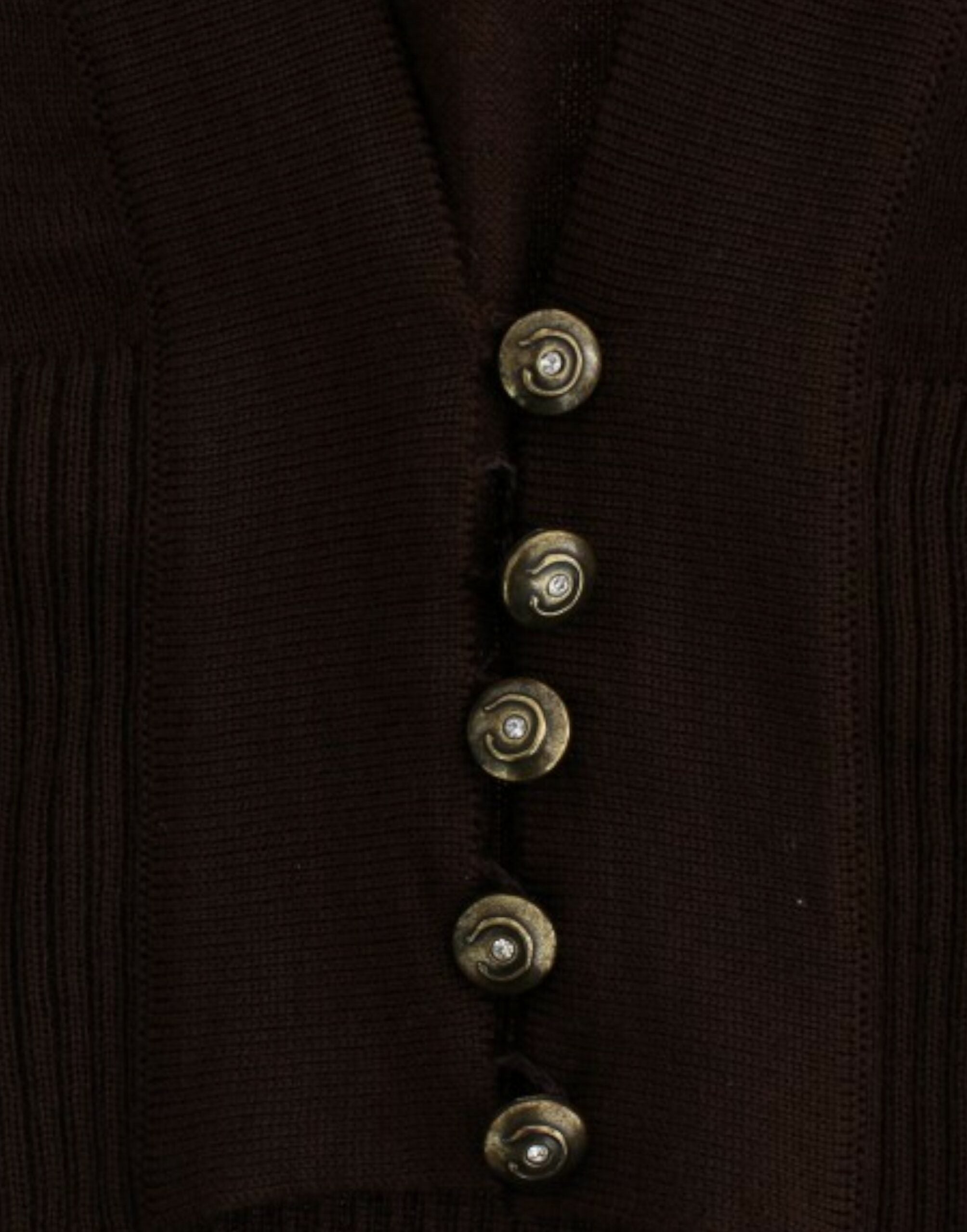 Cavalli – Eleganter, kurzer Cardigan aus Schurwolle in Braun
