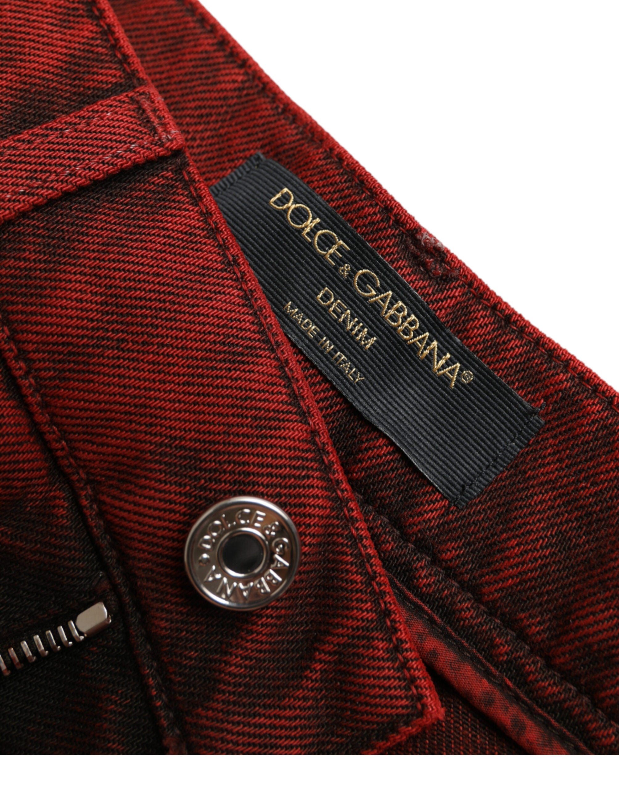 Dolce &amp; Gabbana High Waist Hotpants aus rotem Denim