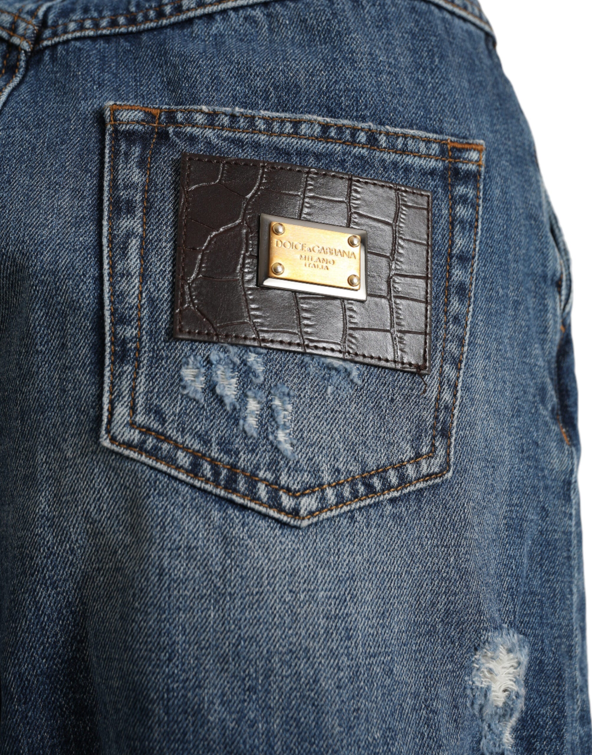 Dolce &amp; Gabbana Schicke Hotpants-Shorts aus Denim mit hoher Taille