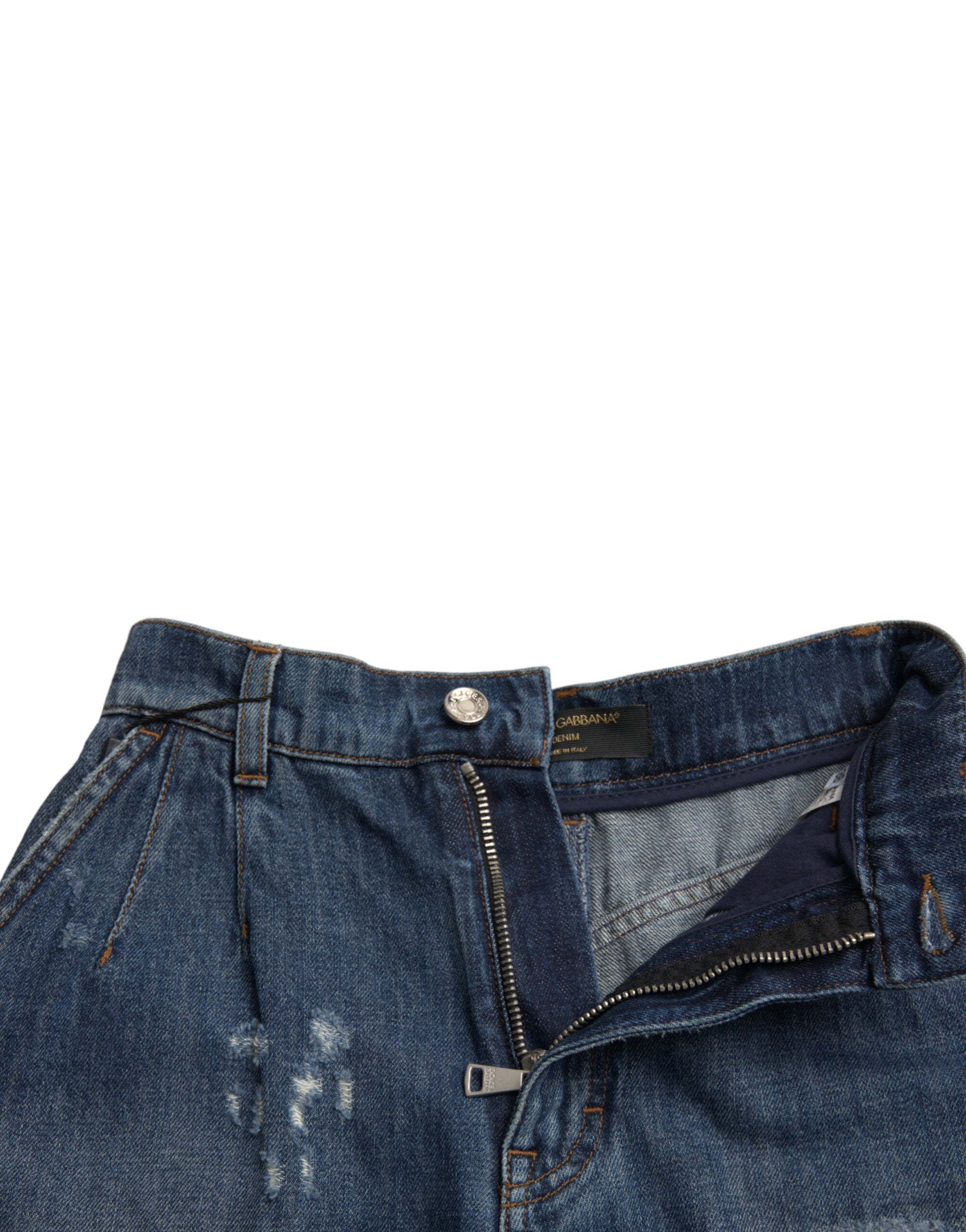 Dolce &amp; Gabbana Schicke Hotpants-Shorts aus Denim mit hoher Taille
