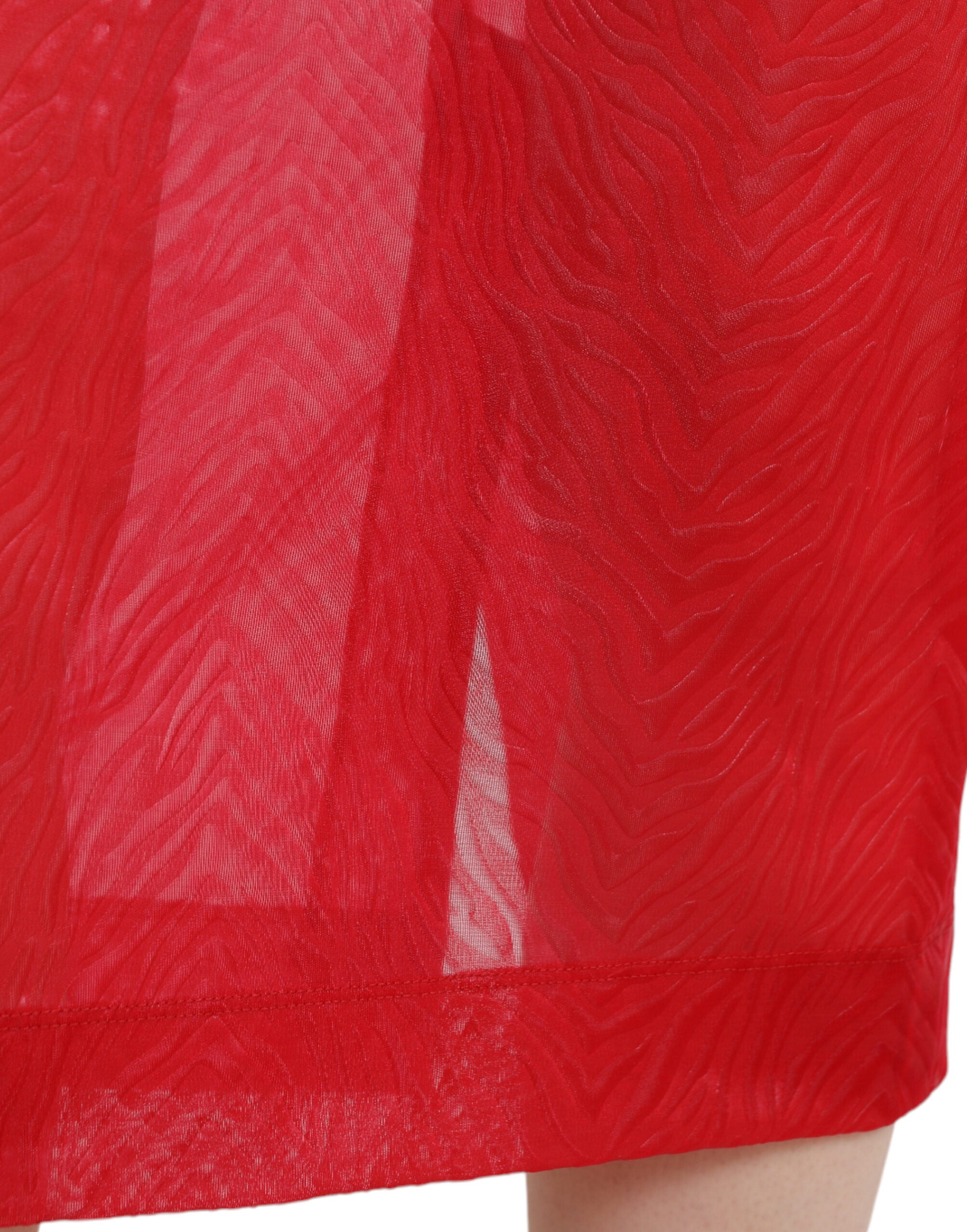 Dolce &amp; Gabbana – Schicker, roter, transparenter Midirock mit hoher Taille