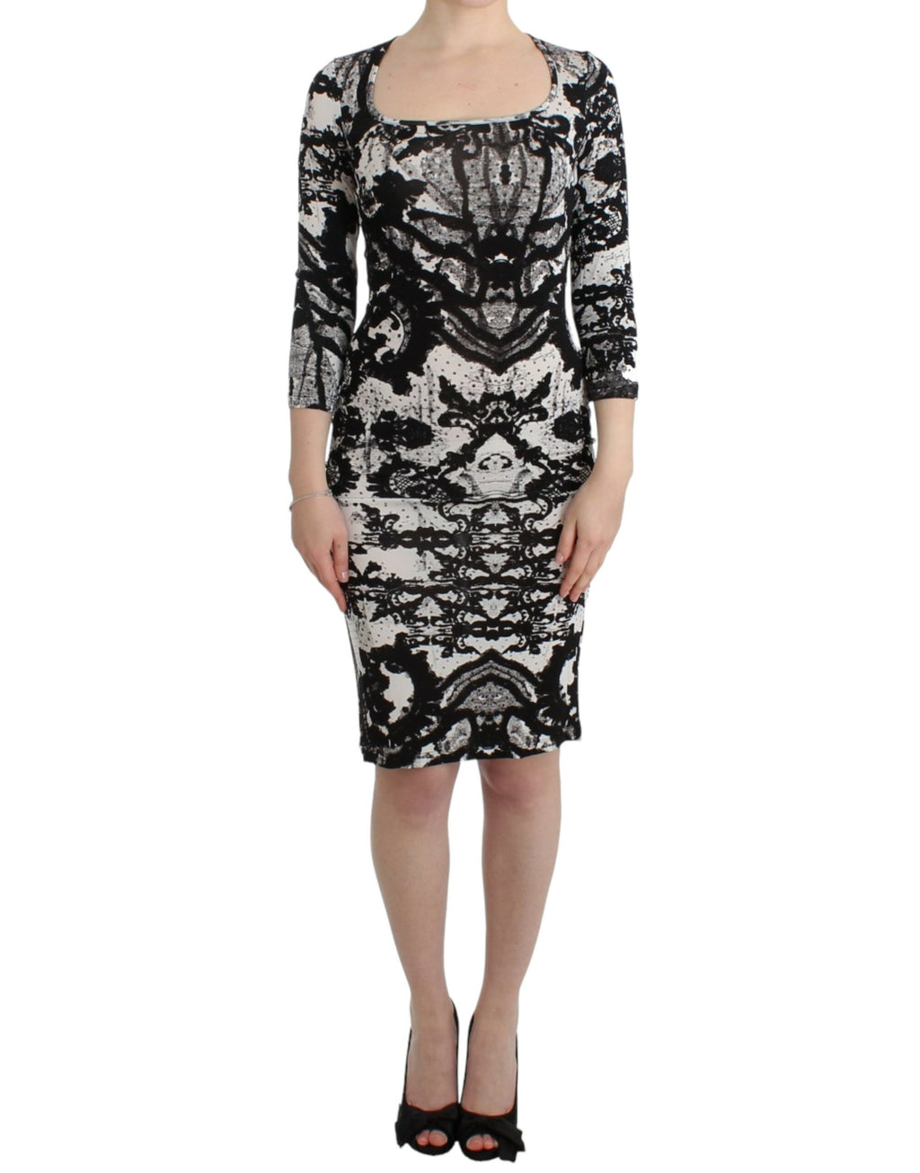 Cavalli – Elegantes, bedrucktes Jersey-Etuikleid
