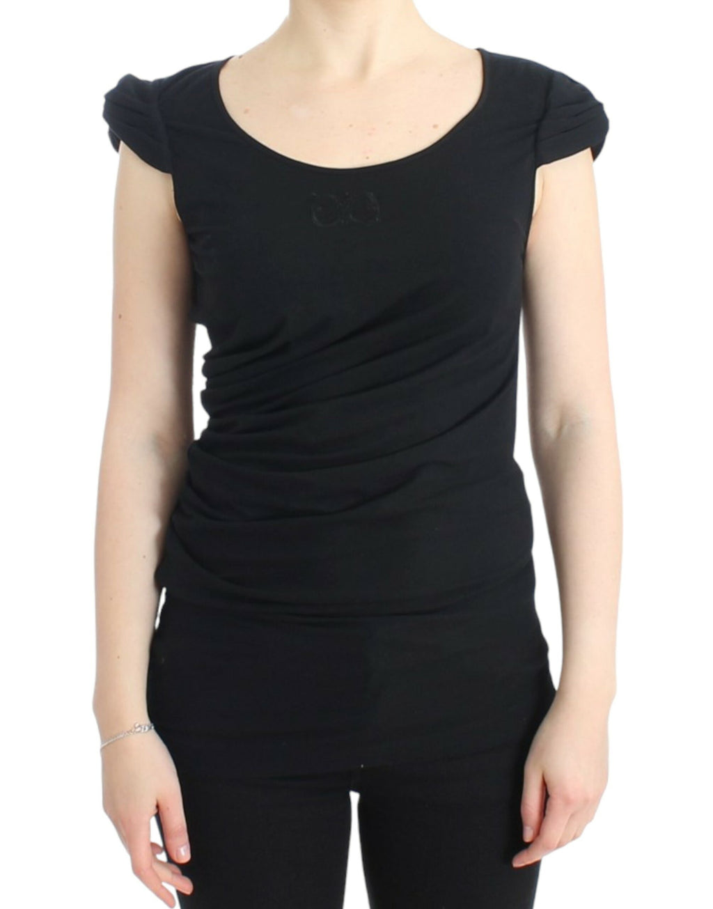 Cavalli – Elegantes schwarzes Top mit Flügelärmeln
