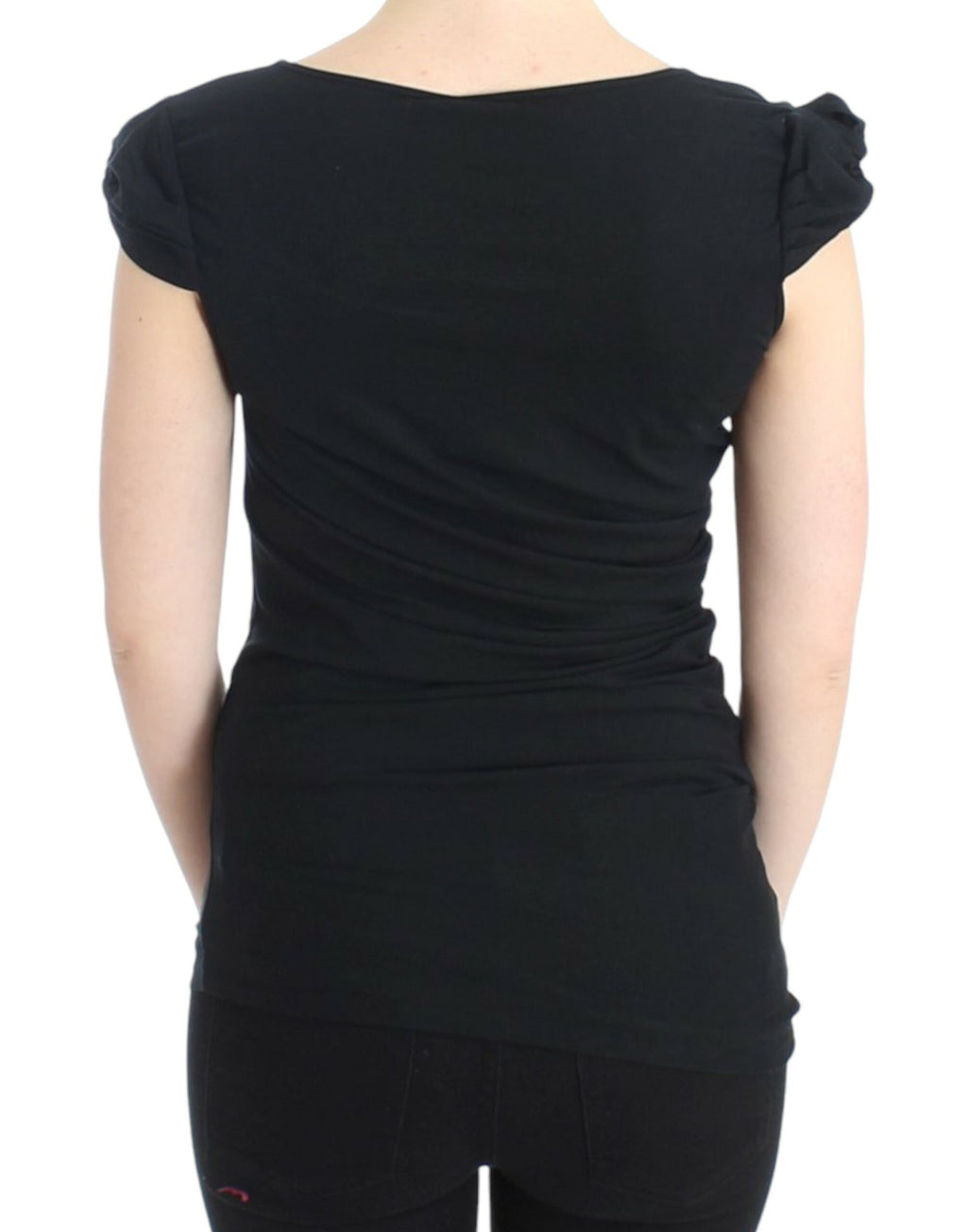 Cavalli – Elegantes schwarzes Top mit Flügelärmeln