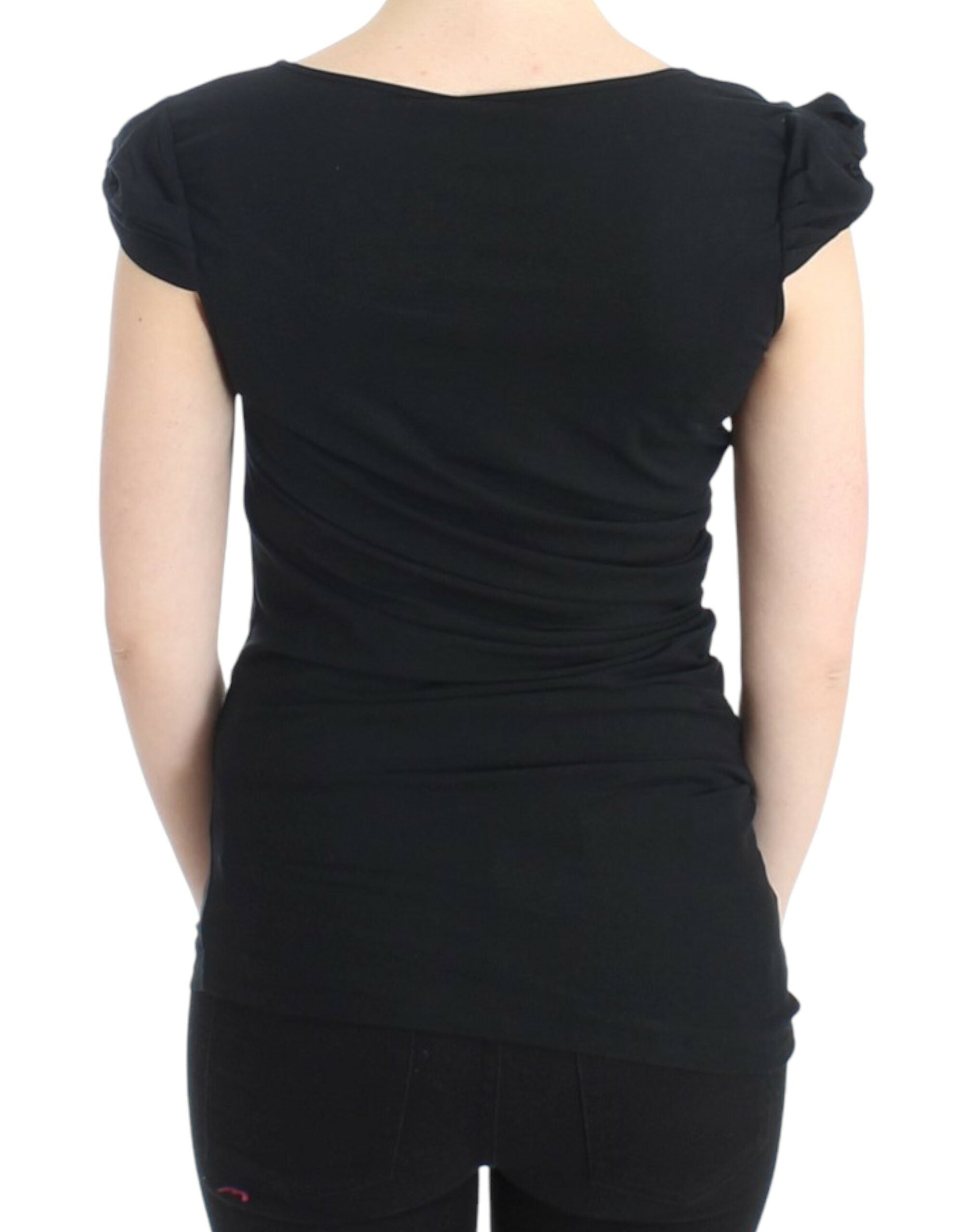 Cavalli – Elegantes schwarzes Top mit Flügelärmeln