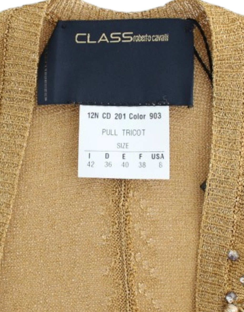 Cavalli Gold embellished gold shrug