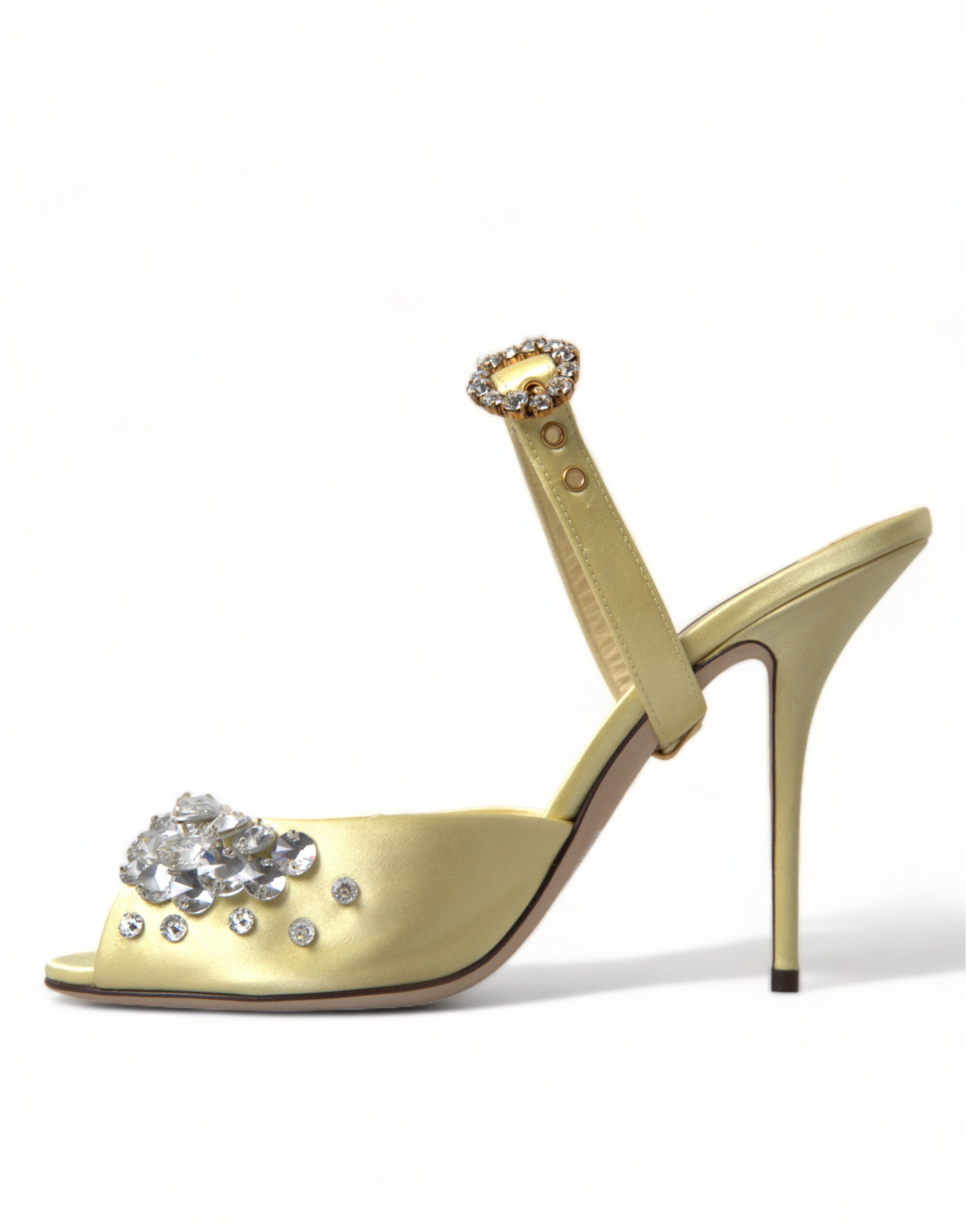 Dolce &amp; Gabbana – Seidensandalen mit Kristallverzierung