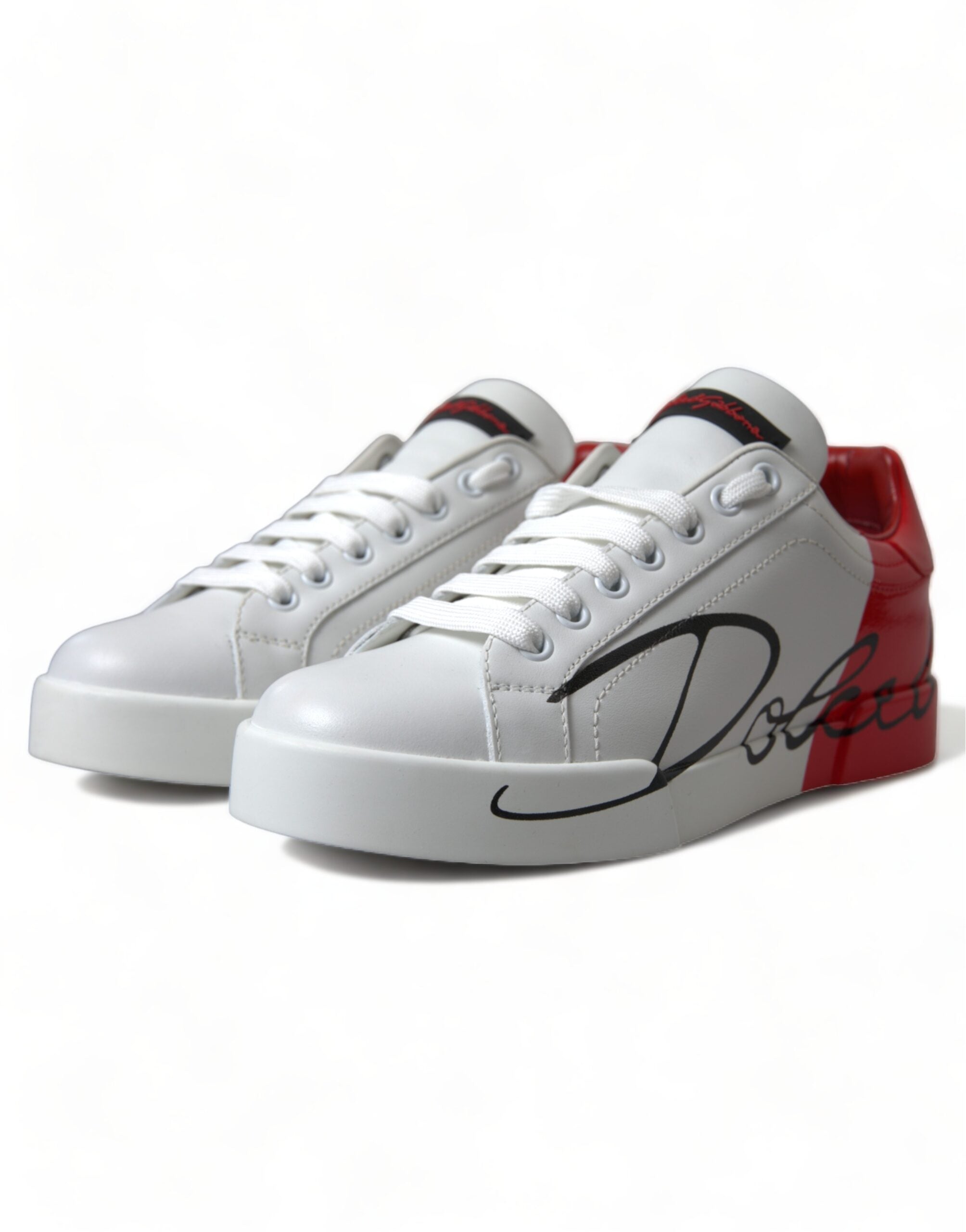 Dolce &amp; Gabbana Elegante Portofino-Sneakers aus weißem Leder