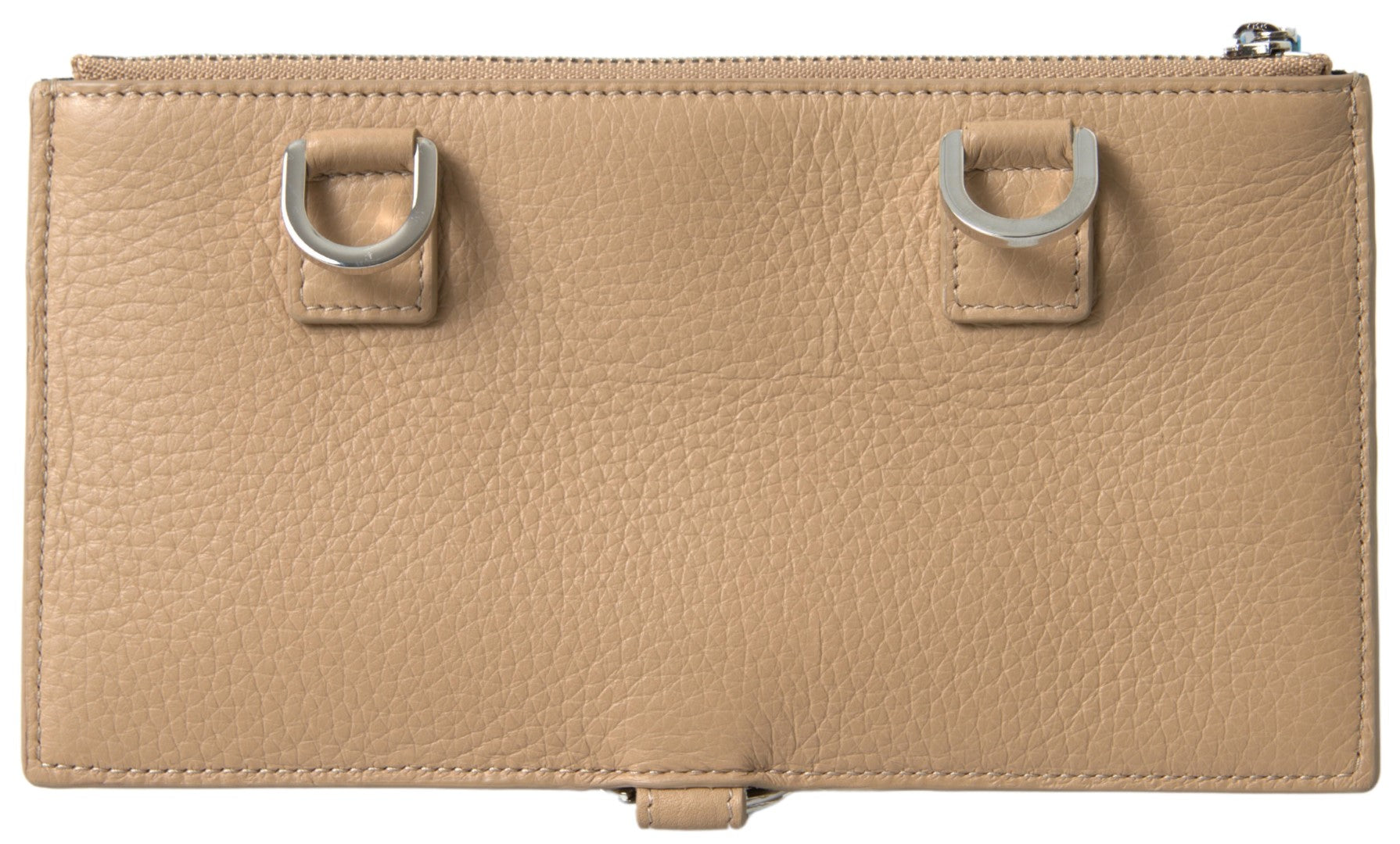 Dolce &amp; Gabbana – Elegante beige Lederbrieftasche mit abnehmbarem Riemen