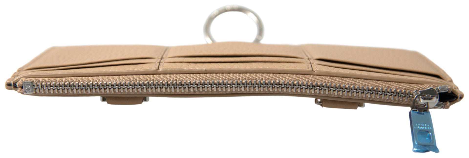 Dolce &amp; Gabbana – Elegante beige Lederbrieftasche mit abnehmbarem Riemen