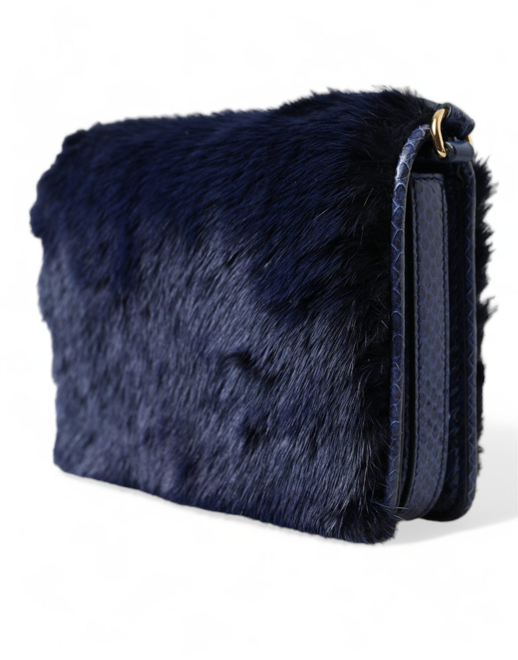 Dolce &amp; Gabbana – Exquisite Schultertasche aus blauem Nerzfell