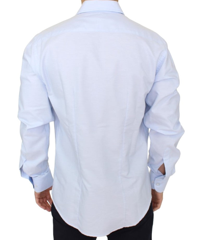 Cavalli Elegantes hellblaues italienisches Baumwollhemd