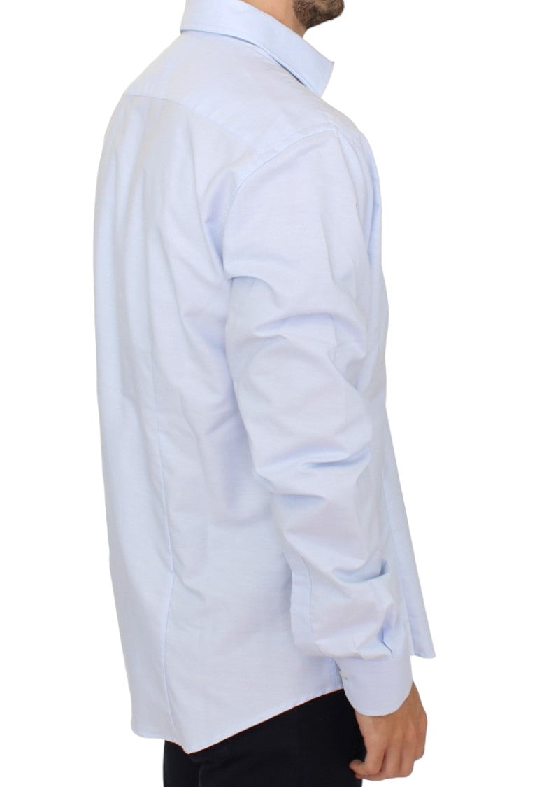 Cavalli Elegantes hellblaues italienisches Baumwollhemd