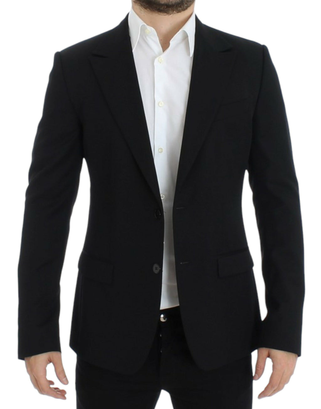 Dolce &amp; Gabbana Eleganter Slim Fit Blazer aus schwarzer Wolle