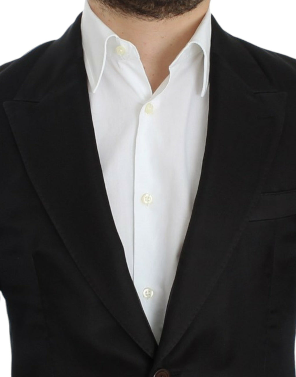 Dolce &amp; Gabbana – Eleganter schwarzer Blazer aus Seidenmischung mit zwei Knöpfen