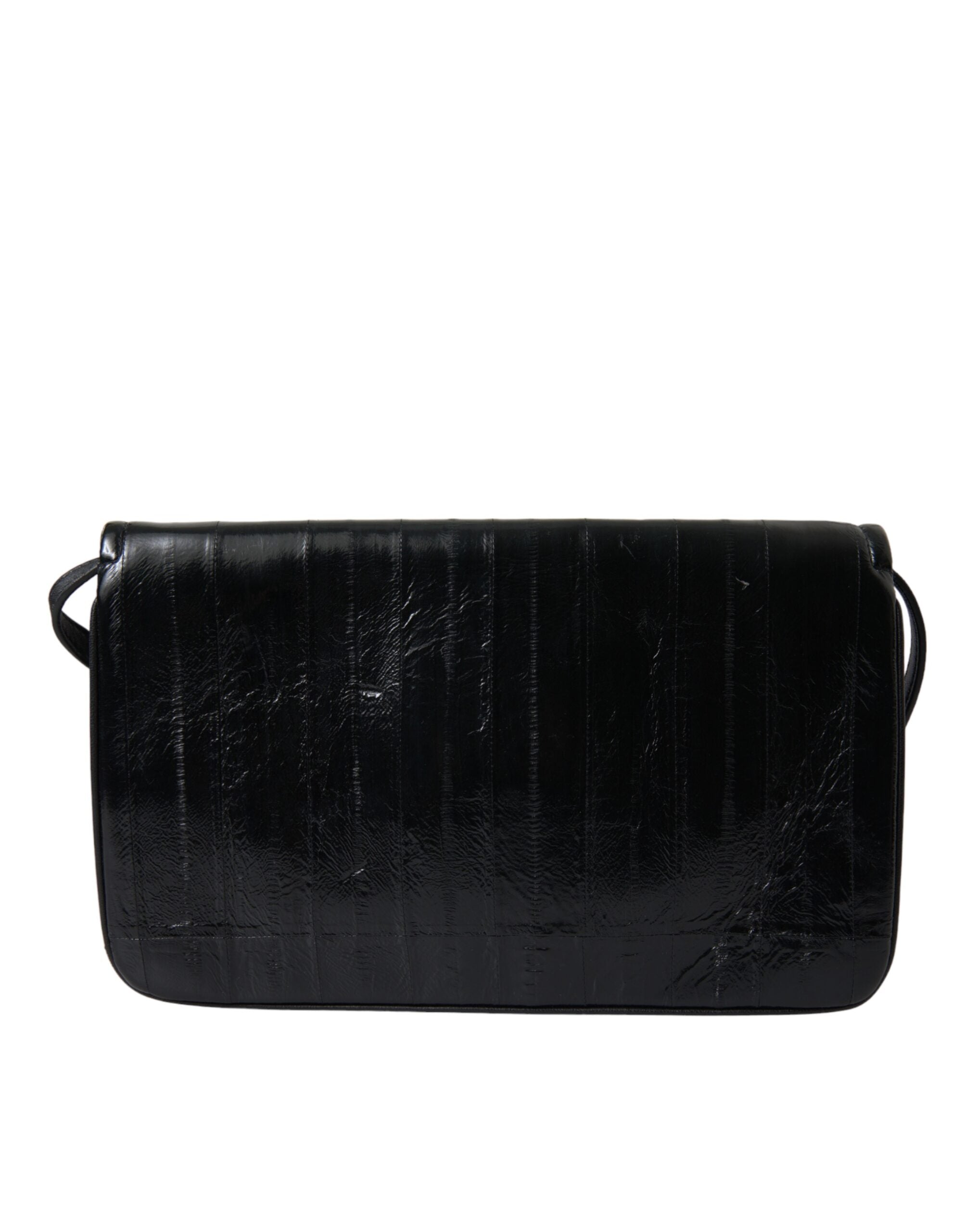 Dolce &amp; Gabbana Elegante Schultertasche aus Aalleder