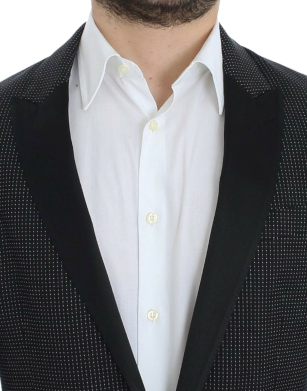 Dolce &amp; Gabbana – Eleganter, schwarzer Blazer mit Punkten im Slim Fit