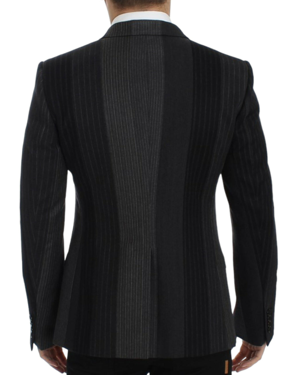 Dolce &amp; Gabbana Eleganter, grau gestreifter Slim-Blazer aus Wolle