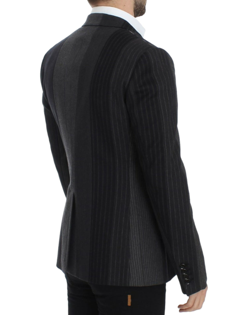 Dolce &amp; Gabbana Eleganter, grau gestreifter Slim-Blazer aus Wolle
