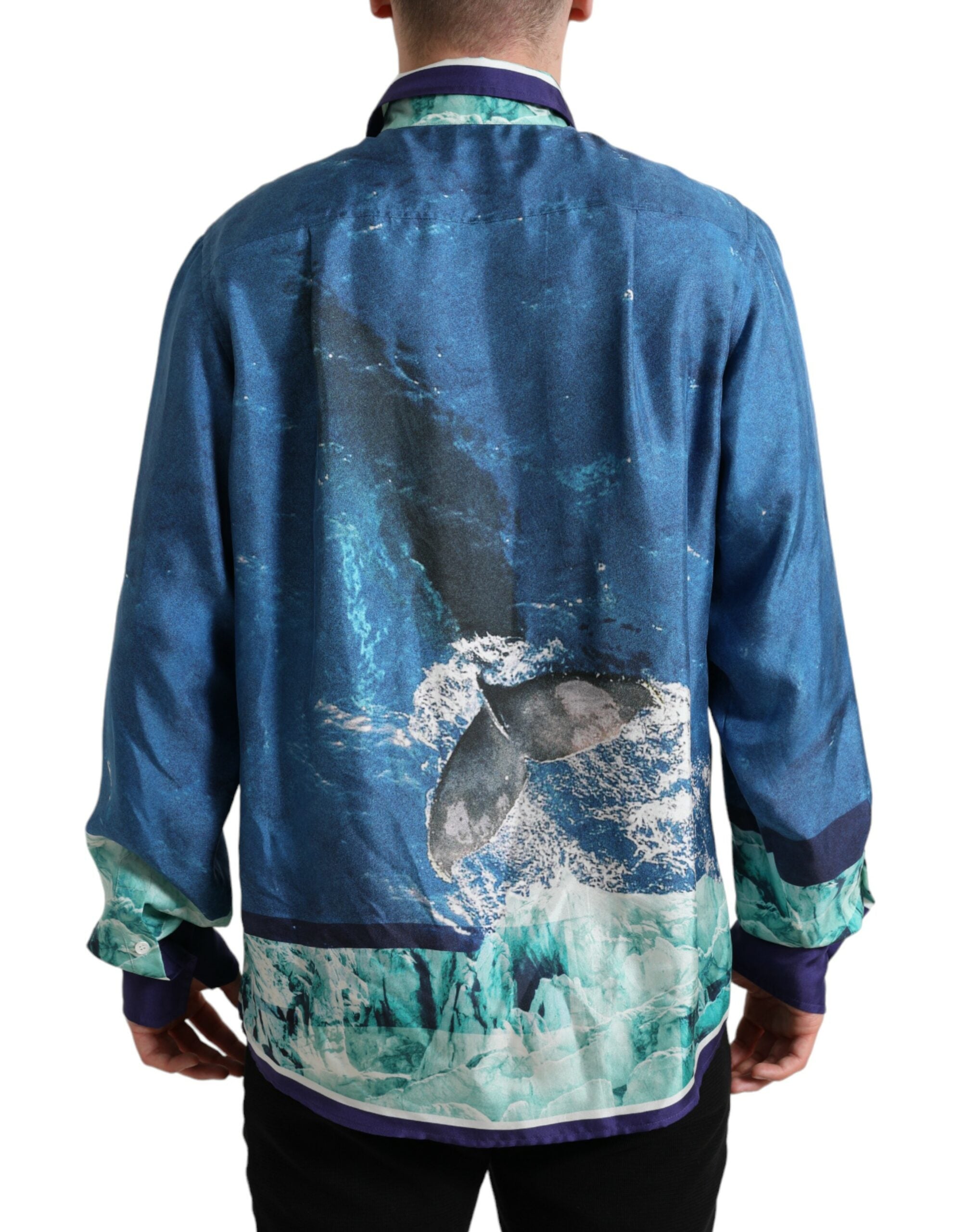 Dolce &amp; Gabbana Elegantes Seidenhemd mit Ozean-Print