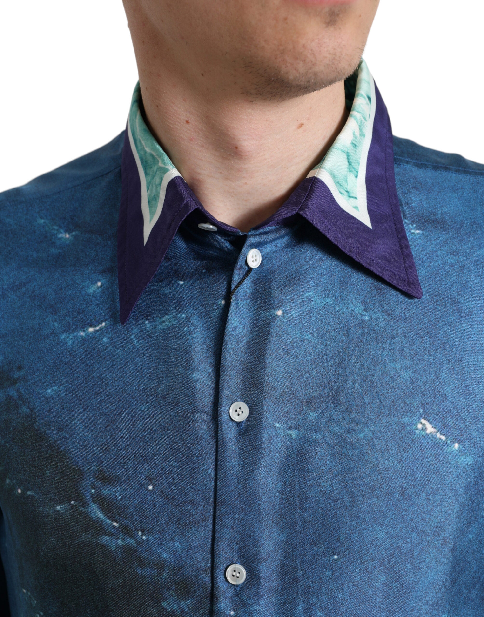 Dolce &amp; Gabbana Elegantes Seidenhemd mit Ozean-Print