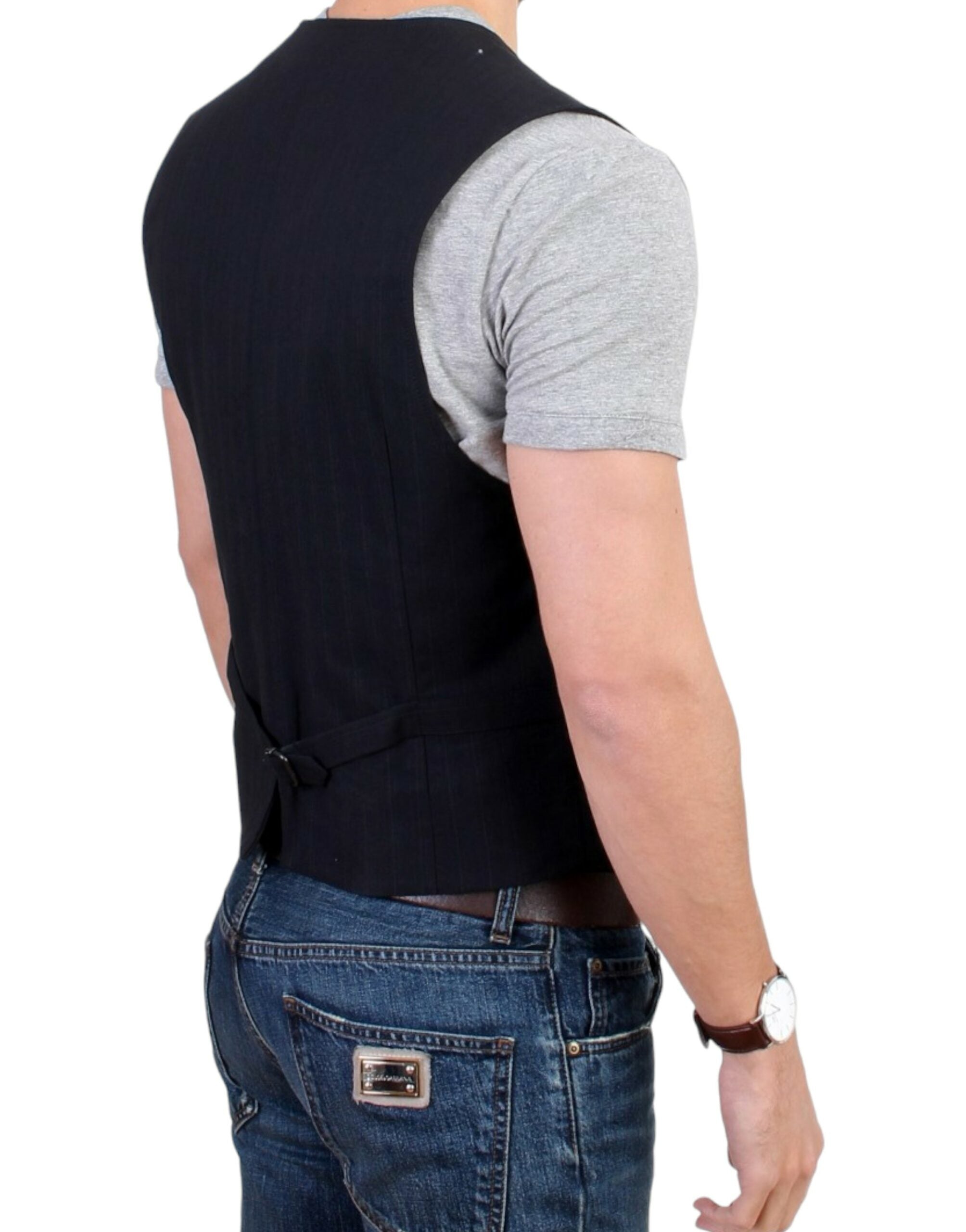 Costume National Elegante, gestreifte Freizeitweste – Baumwollmischung