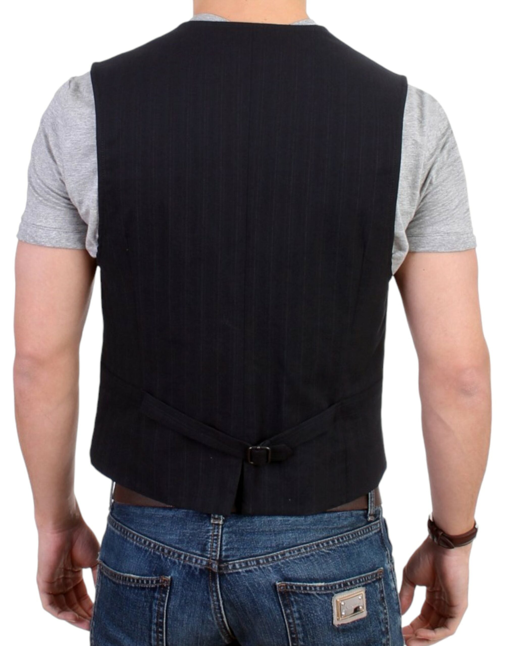 Costume National Elegante, gestreifte Freizeitweste – Baumwollmischung