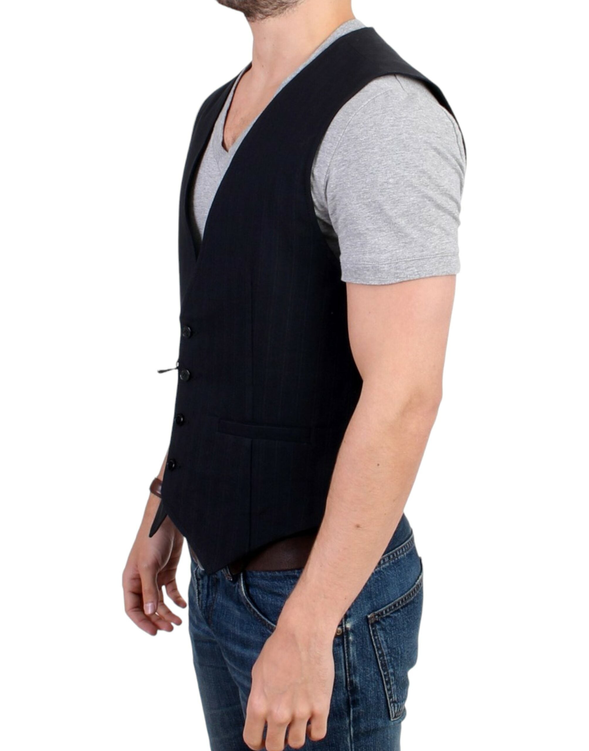 Costume National Elegante, gestreifte Freizeitweste – Baumwollmischung