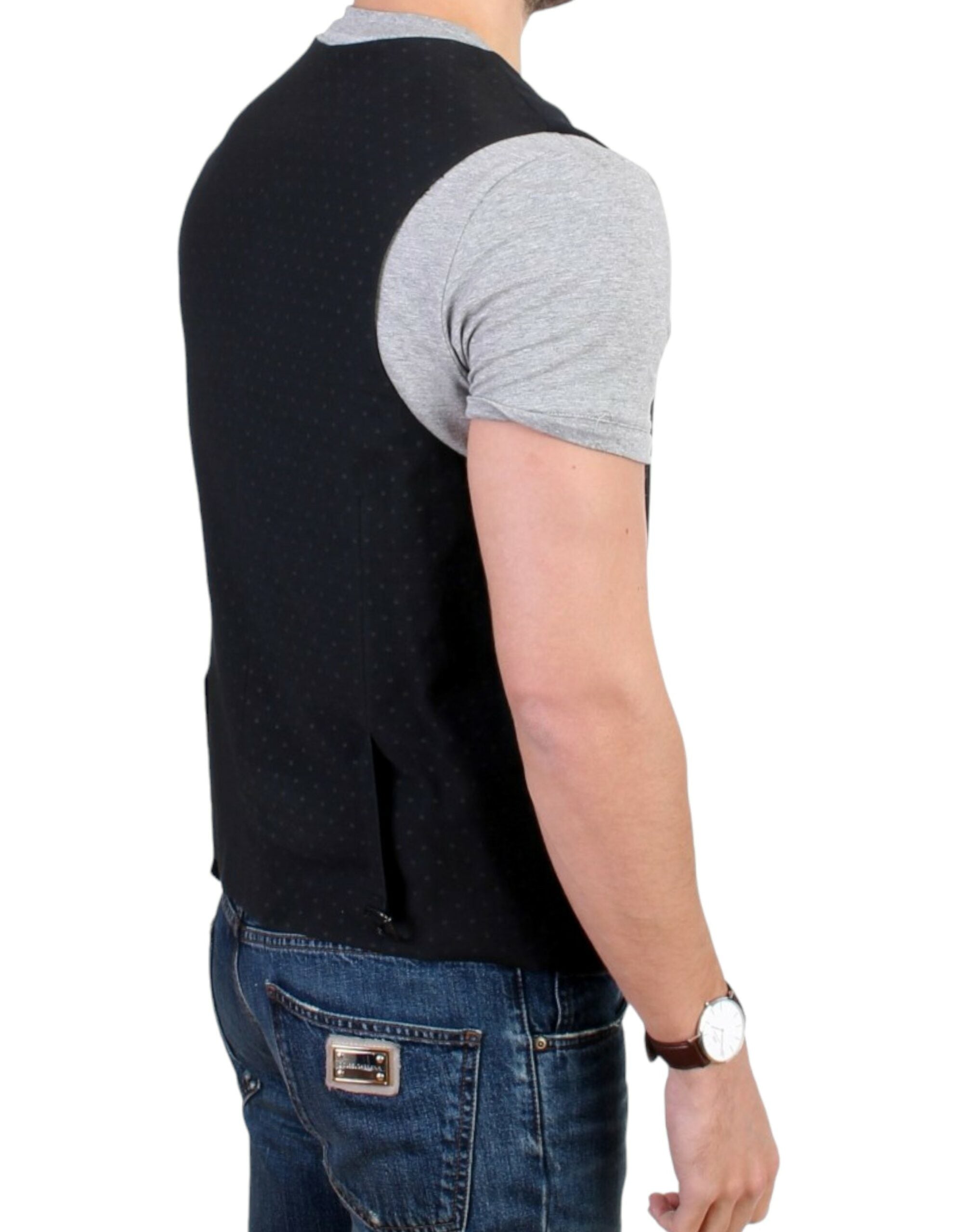 Costume National Elegante Freizeitweste aus schwarzer Wollmischung