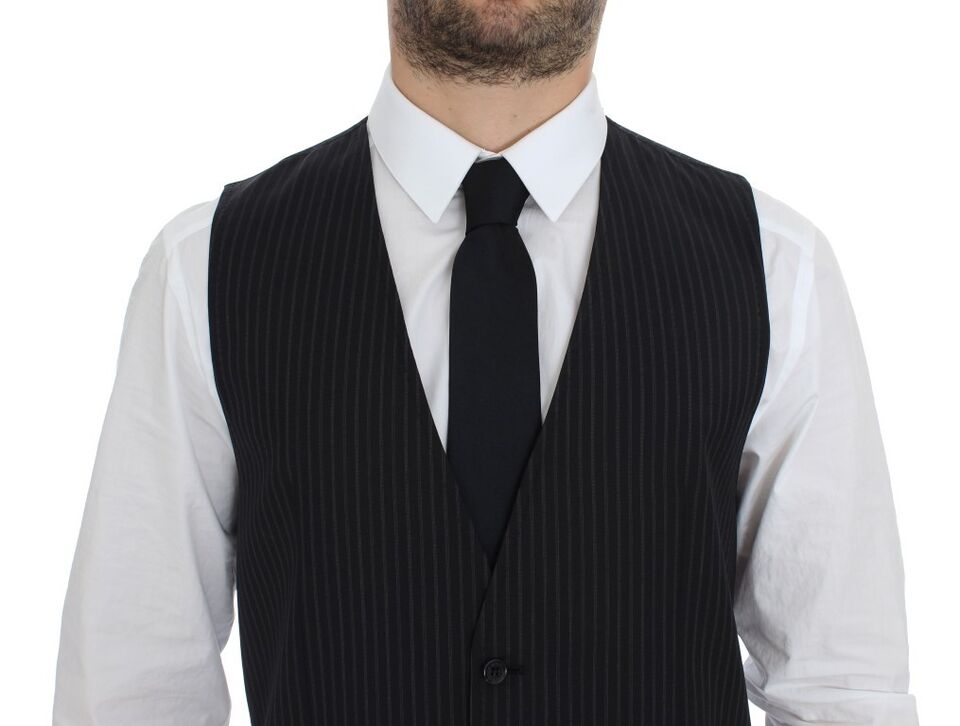 Dolce &amp; Gabbana Elegante grau gestreifte Weste