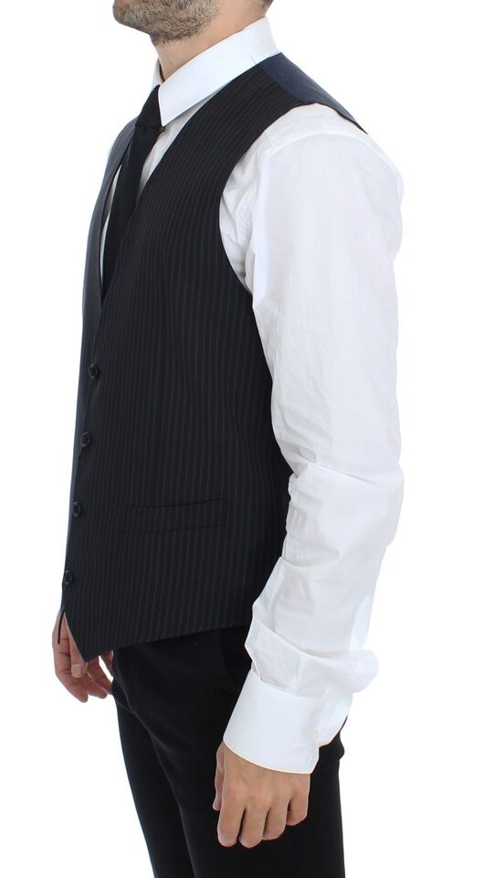 Dolce &amp; Gabbana Elegante grau gestreifte Weste