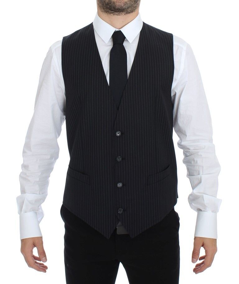 Dolce &amp; Gabbana Elegante grau gestreifte Weste