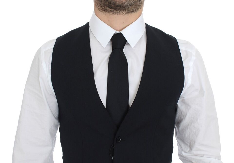 Dolce &amp; Gabbana Elegante blaue Wollweste