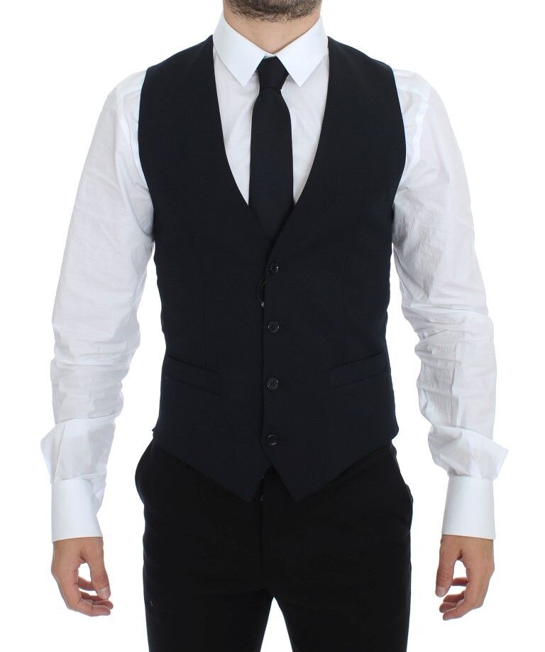 Dolce &amp; Gabbana Elegante blaue Wollweste