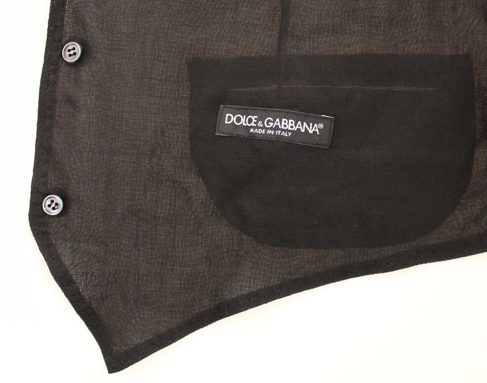 Dolce &amp; Gabbana Elegante schwarze Wollweste