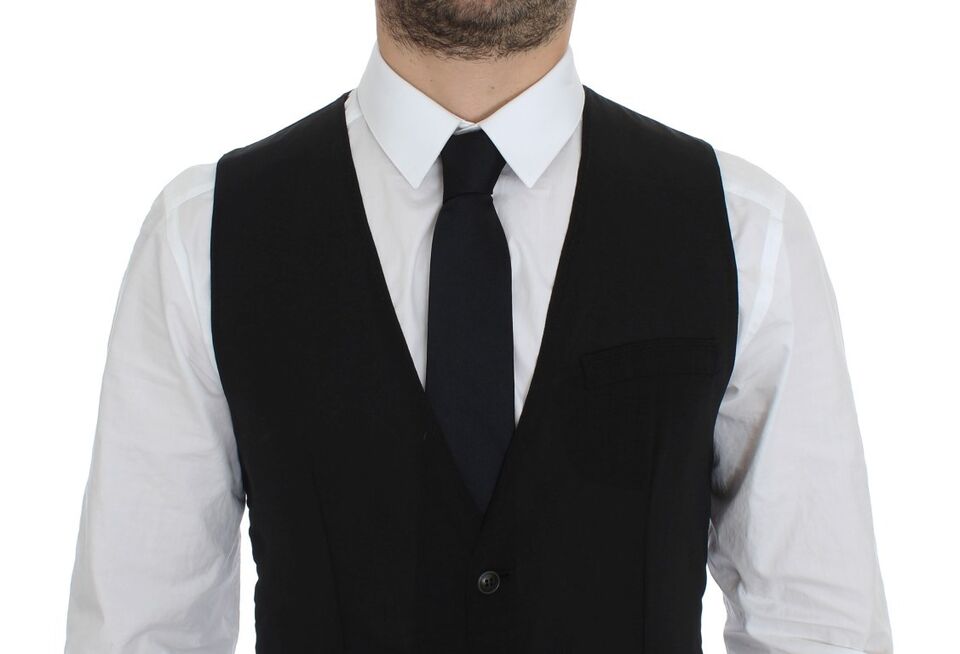 Dolce &amp; Gabbana Elegante schwarze Wollweste