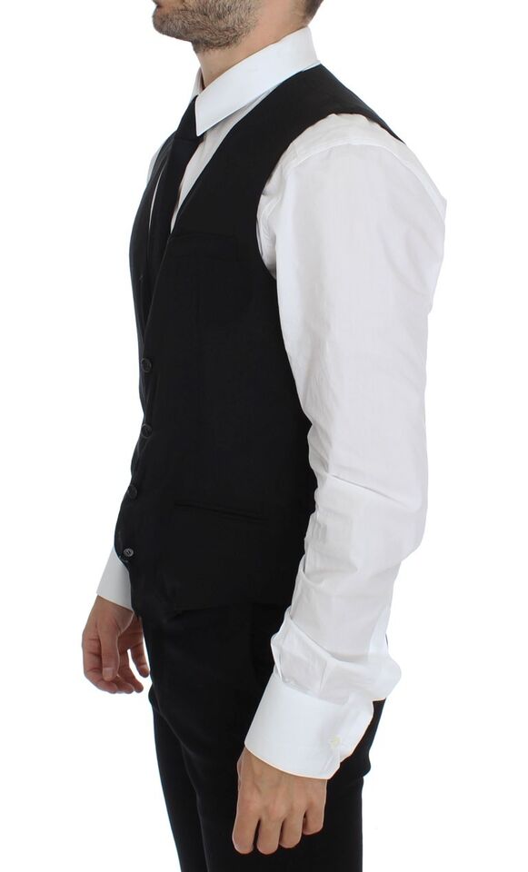 Dolce &amp; Gabbana Elegante schwarze Wollweste